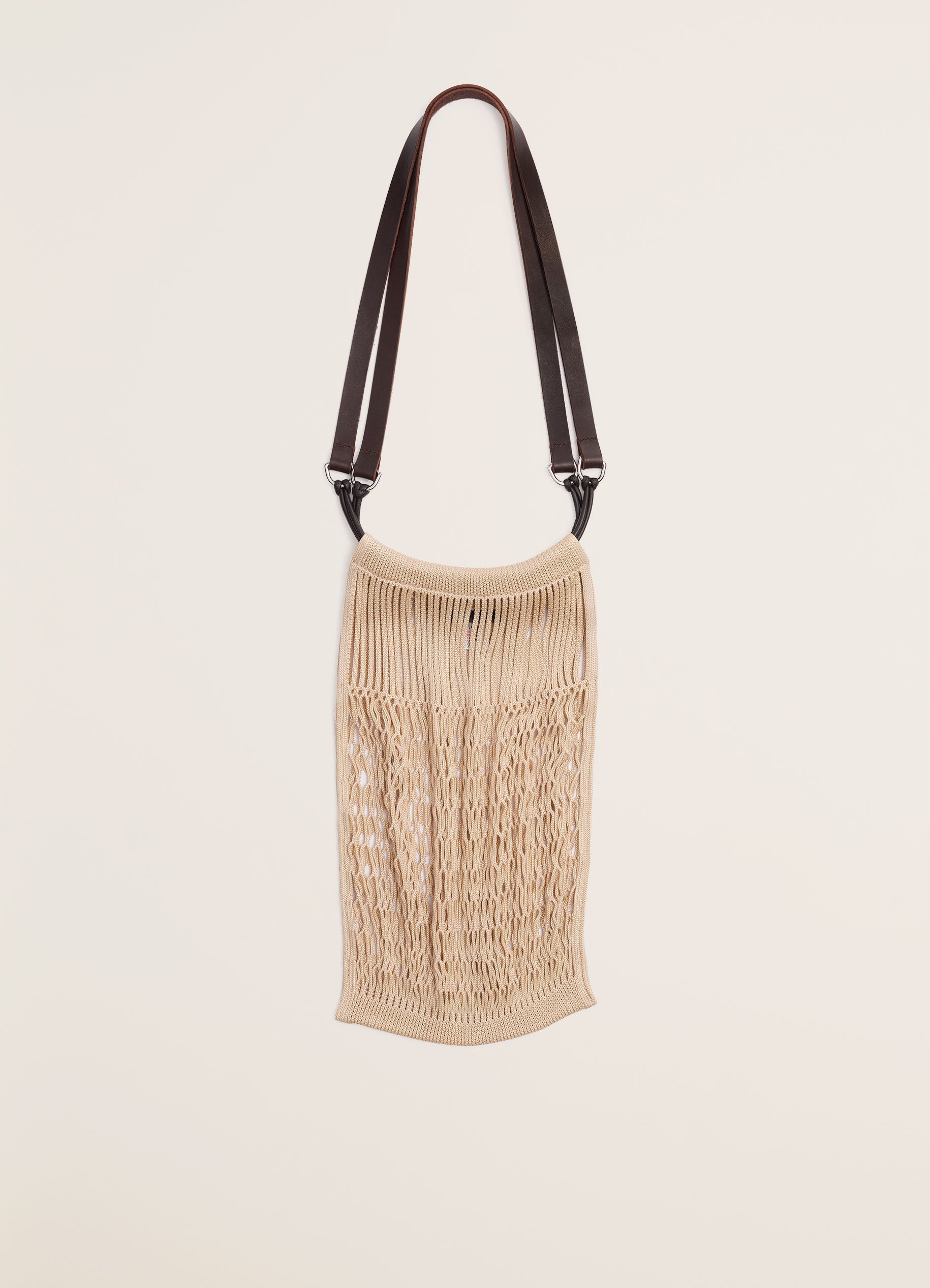 Light Beige Medium Filt Net Shopping Bag in Nylon Net