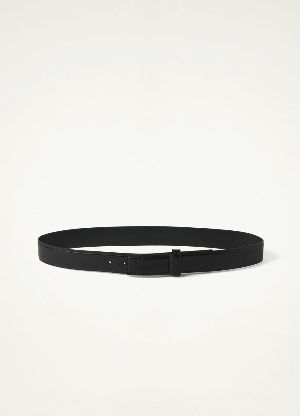 CHOCOLATE BAR BELT in Black Vegetable-Tanned Leather, product shot, Front View Minimal Design