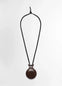 Lemaire Castanet Necklace in Dark Brown Resin, product shot, Front View Minimalist Design