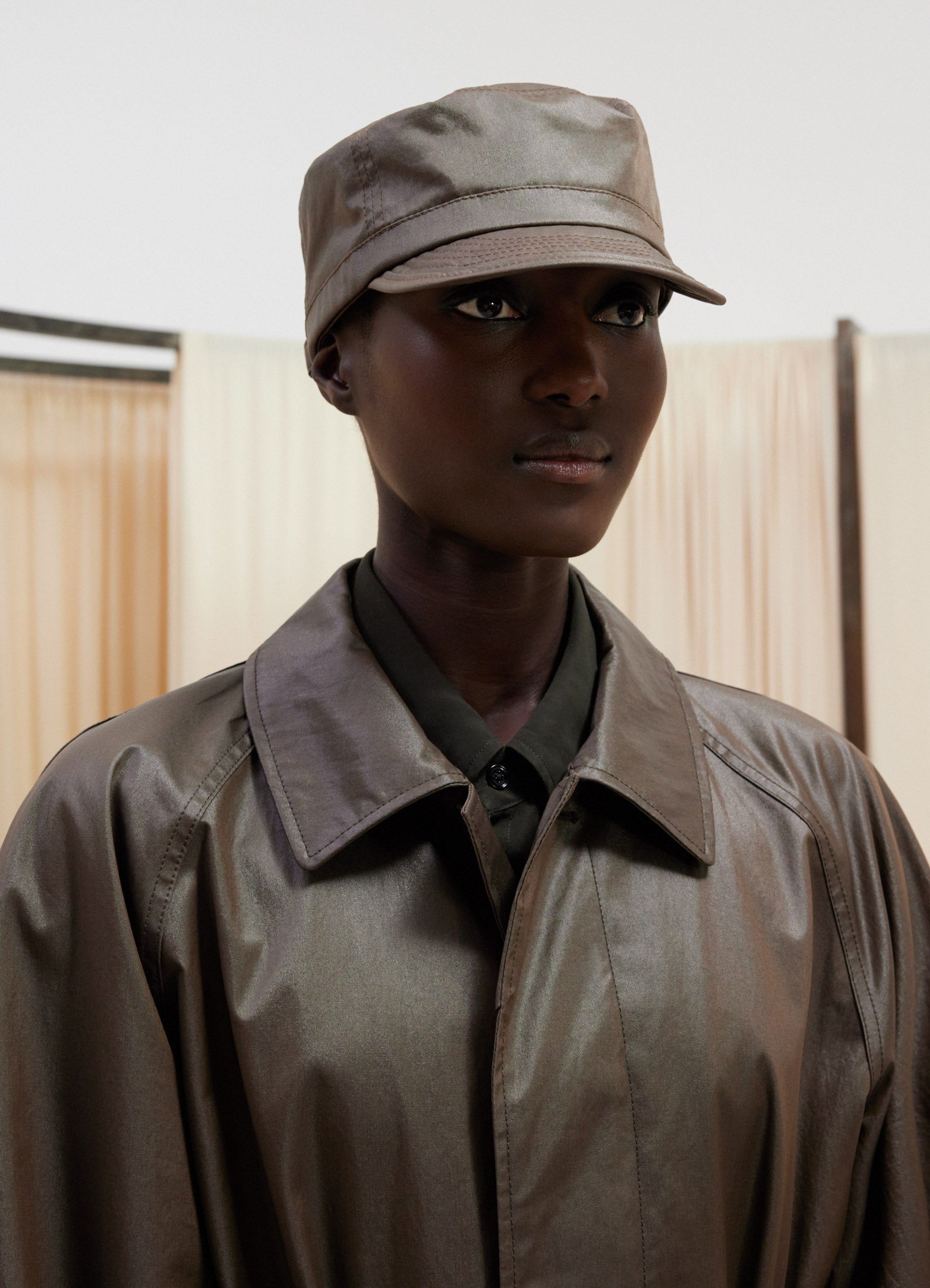 Military Rain Cap, in Dark Tobacco | LEMAIRE