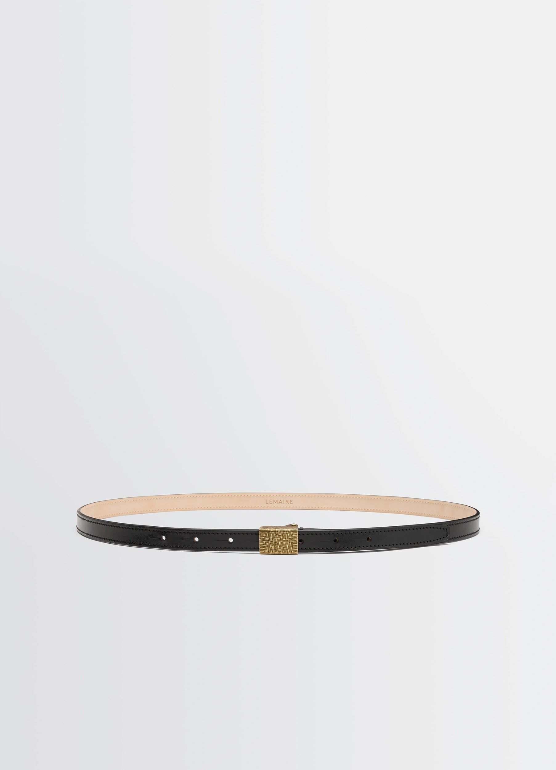 LEMAIRE　CLIP BELT 15MM　BLACK CLIP BELT 15MM - Black - Vegetable Leather - Unisex | LEMAIRE