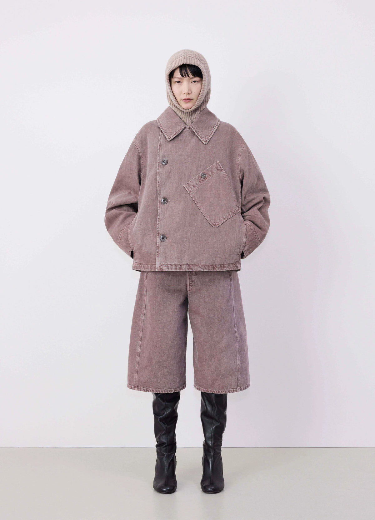 HOOD LAMBSWOOL - Latte Coffee - Soft Lambswool - Unisex | LEMAIRE