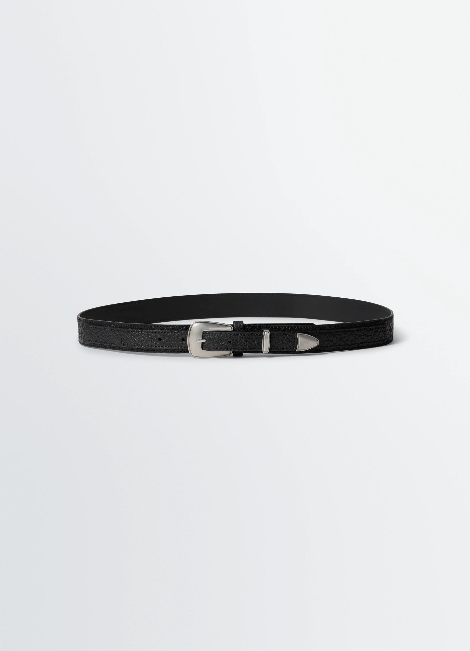 MINIMAL WESTERN BELT - Black - Grained Cow Leather - Unisex | LEMAIRE