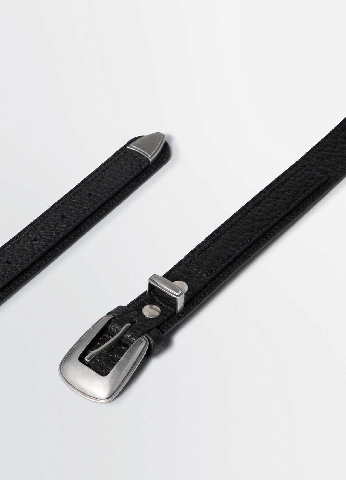 MINIMAL WESTERN BELT - Black - Grained Cow Leather - Unisex | LEMAIRE