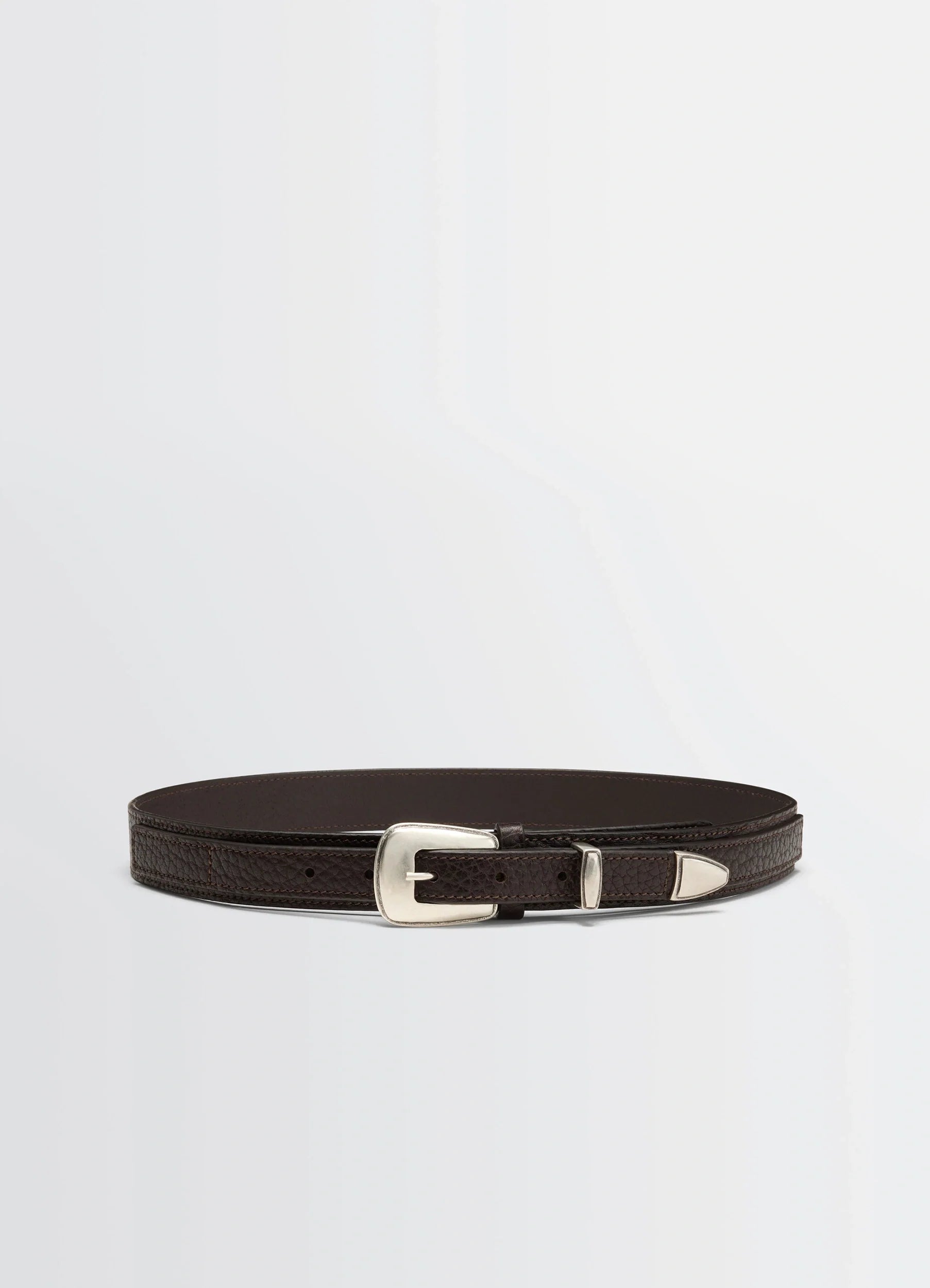 Dark Brown Minimal Western Belt LEMAIRE - Main Image