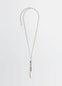 Aubock Pen Necklace in Silver Metal, product shot, Front view Minimal design