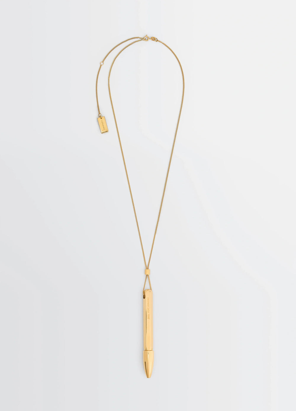 AUBOCK Pen Necklace in Gold Tone Metal, product shot, Front View Minimalist Design
