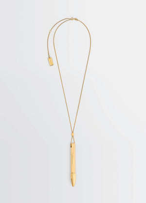 AUBOCK Pen Necklace in Gold Tone Metal, product shot, Front View Minimalist Design