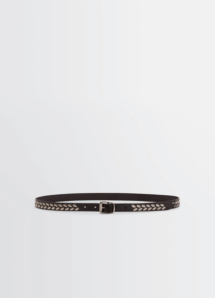 Dark Brown Almond Stud Belt 20 | LEMAIRE Dark Brown Almond Stud Belt 20 | LEMAIRE