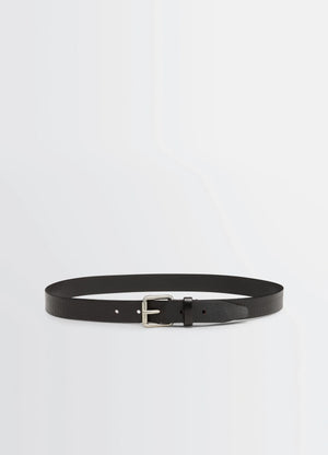 Rail Belt 25 in rail-embossed leather, product shot, front view smooth and flexible