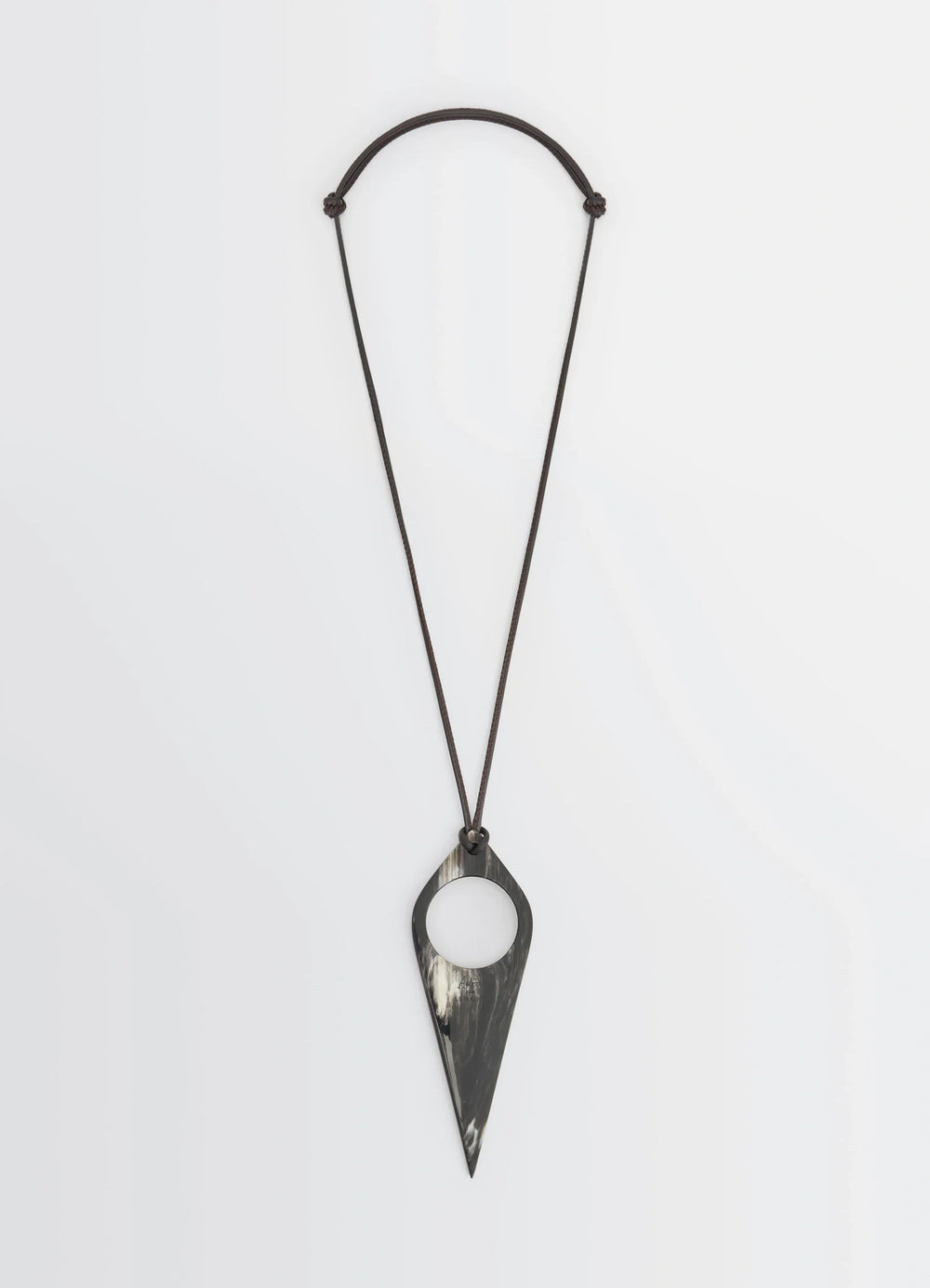 AUBOCK Magnifying Glass Necklace in Horn, product shot, Front view Unique horn pattern