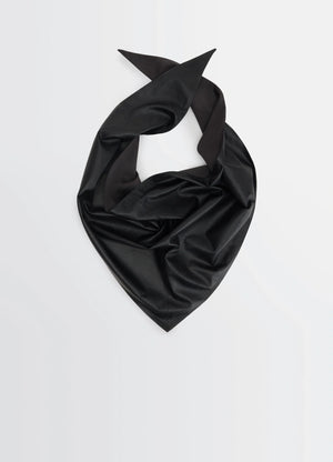 Large Leather Triangle Scarf in Nappa Lamb Leather, product shot, Top view Glossy finish