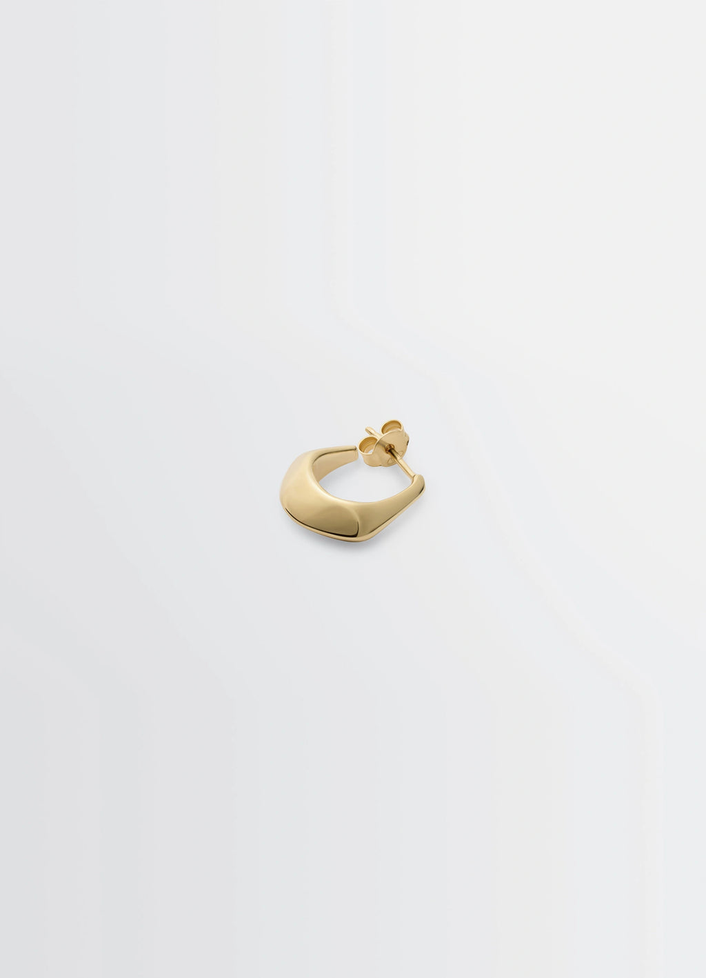Lemaire Mini Drop Earring in Vermeil, product shot, angled detail view sleek curved design