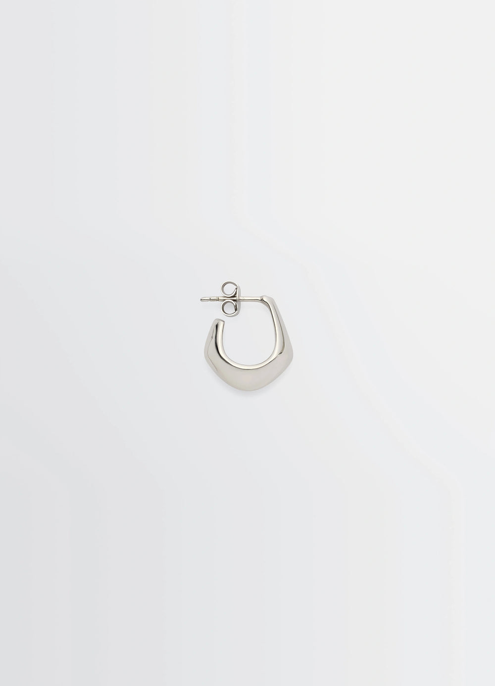 MINI DROP EARRING in rhodium-plated silver, product shot, front view drop-shaped signature