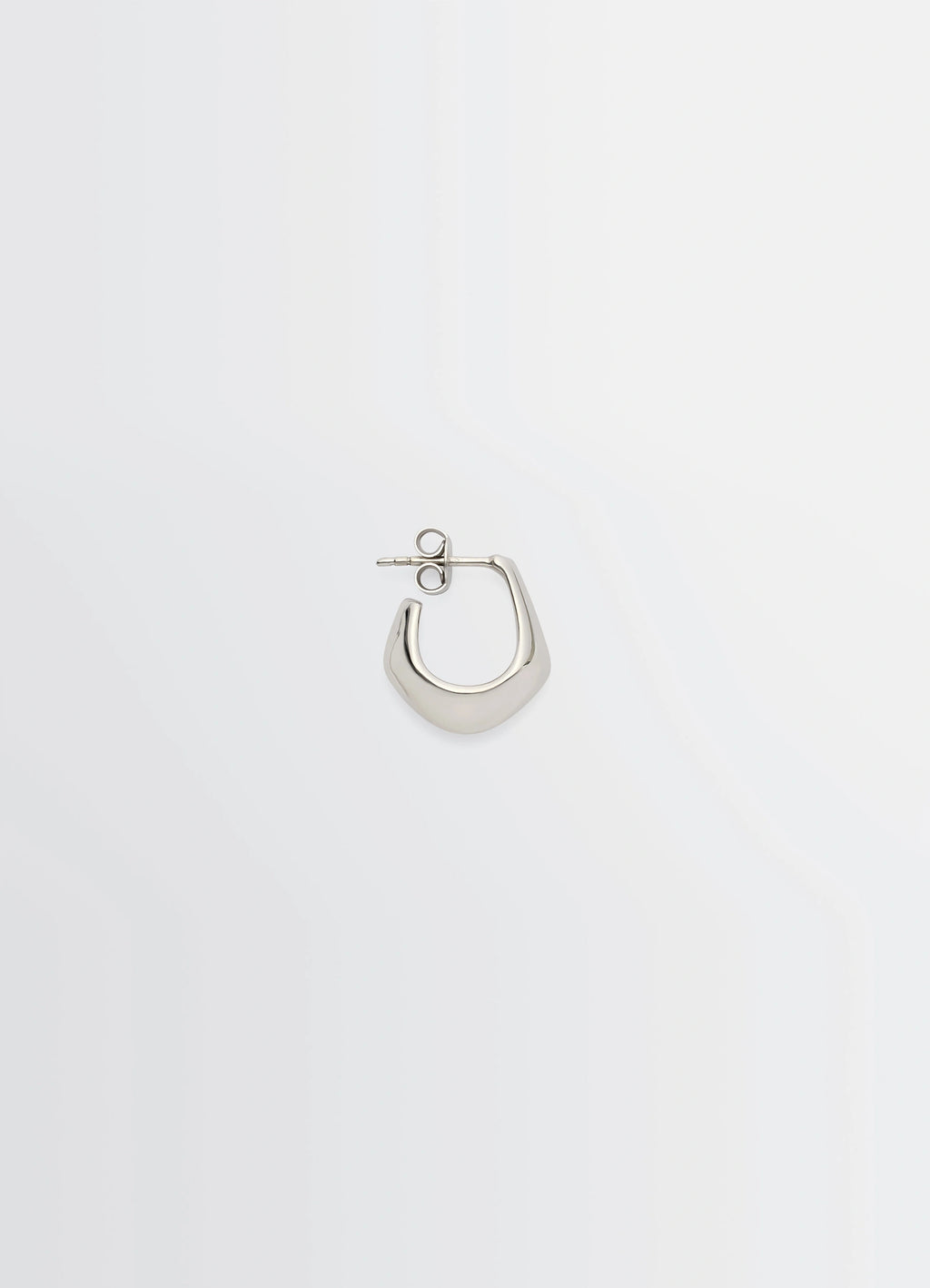 MINI DROP EARRING in rhodium-plated silver, product shot, front view drop-shaped signature