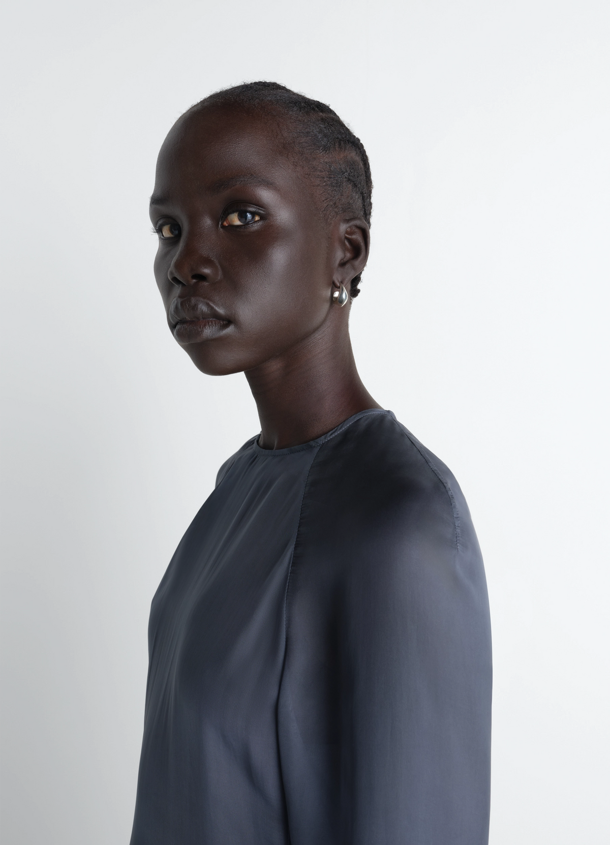 CURVED MINI DROP IN SILVER - Silver - Rhodium Silver - Women | LEMAIRE