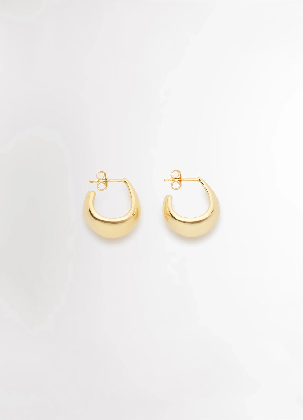 Lemaire Curved Mini Drop Earrings in Gold Vermeil, product shot, Front view Drop-shaped design