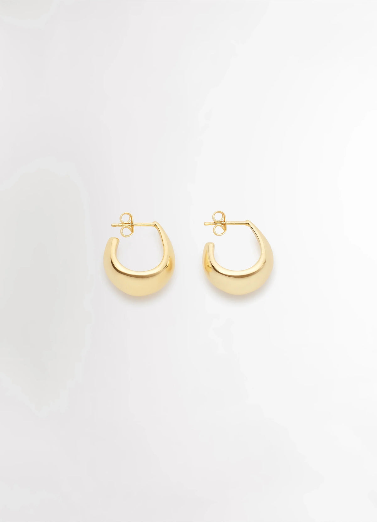 Lemaire Curved Mini Drop Earrings in Gold Vermeil, product shot, Front view Drop-shaped design