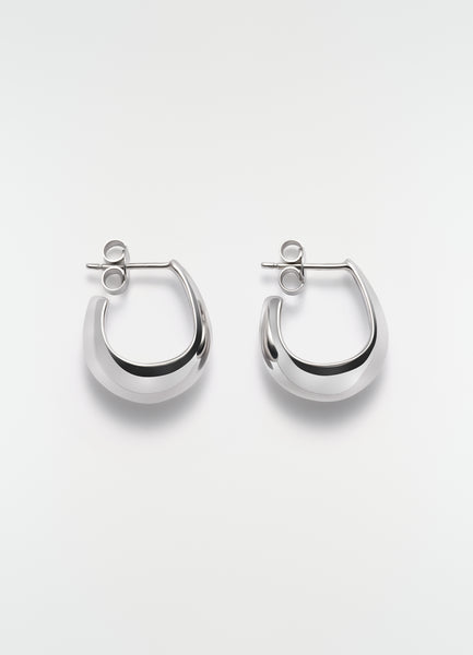 CURVED MINI DROP IN SILVER - Silver - Rhodium Silver - Women | LEMAIRE