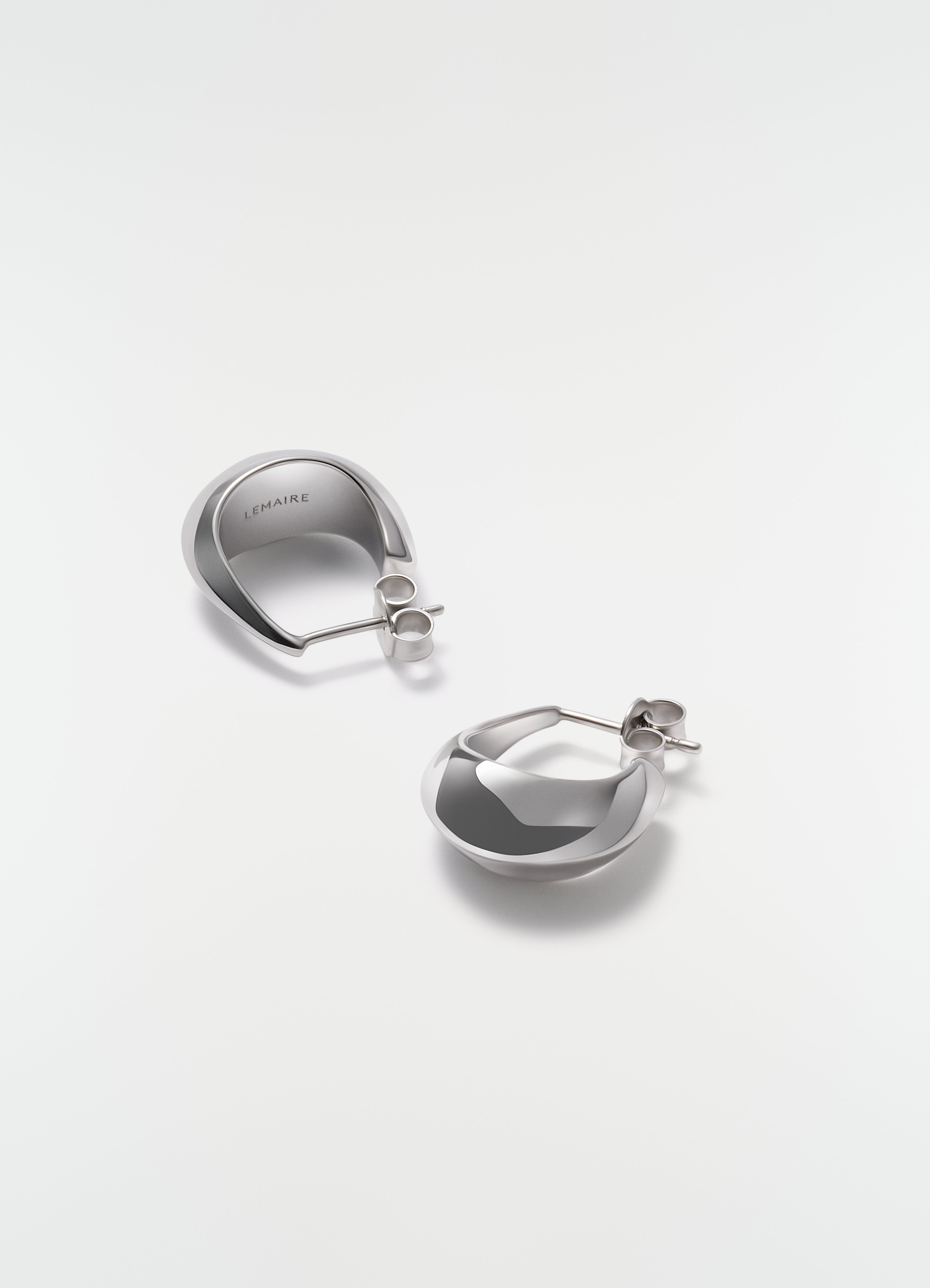 CURVED MINI DROP IN SILVER - Silver - Rhodium Silver - Women | LEMAIRE