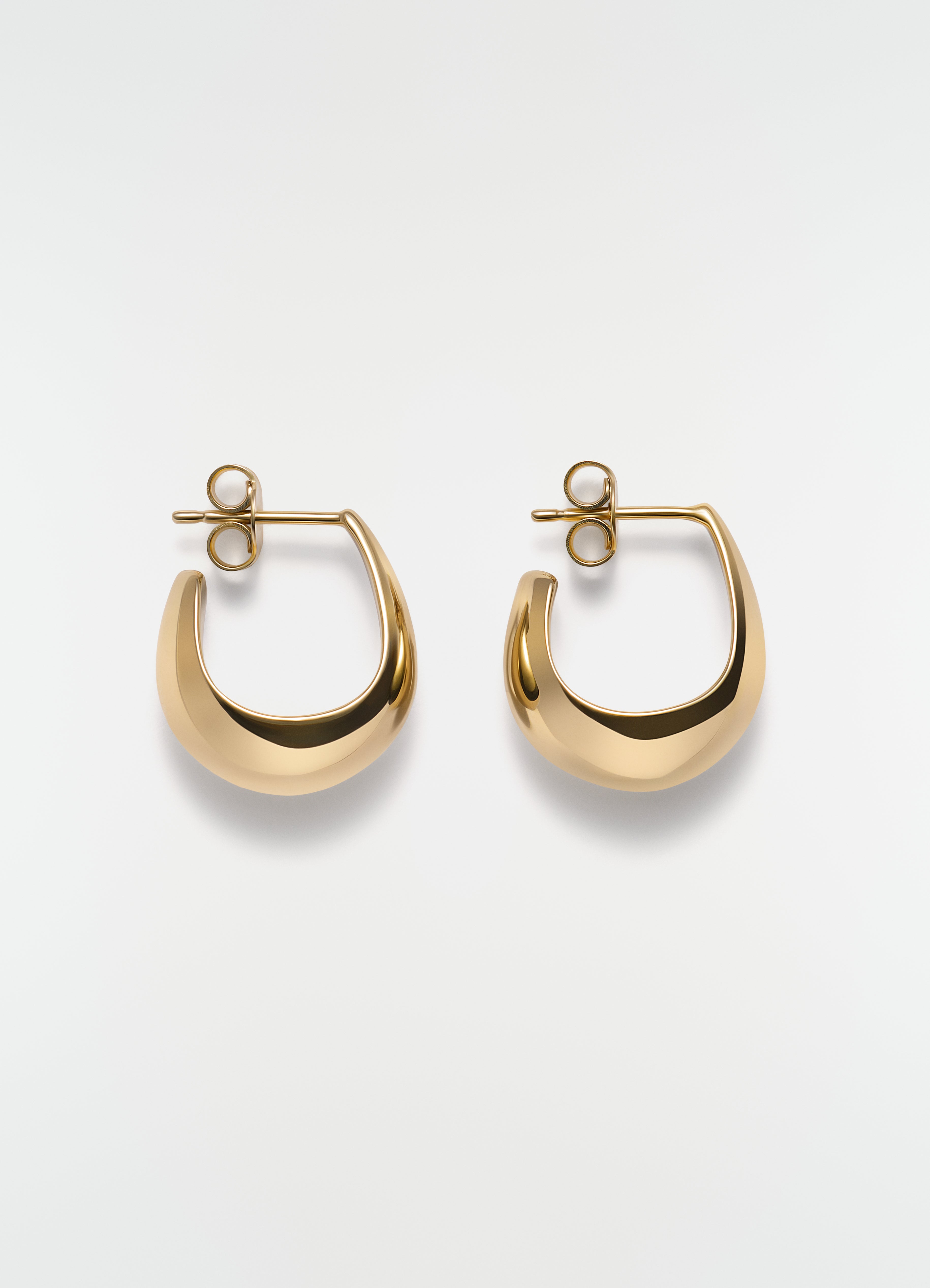 CURVED MINI DROP EARRINGS IN VERMEIL - Light Gold - Vermeil