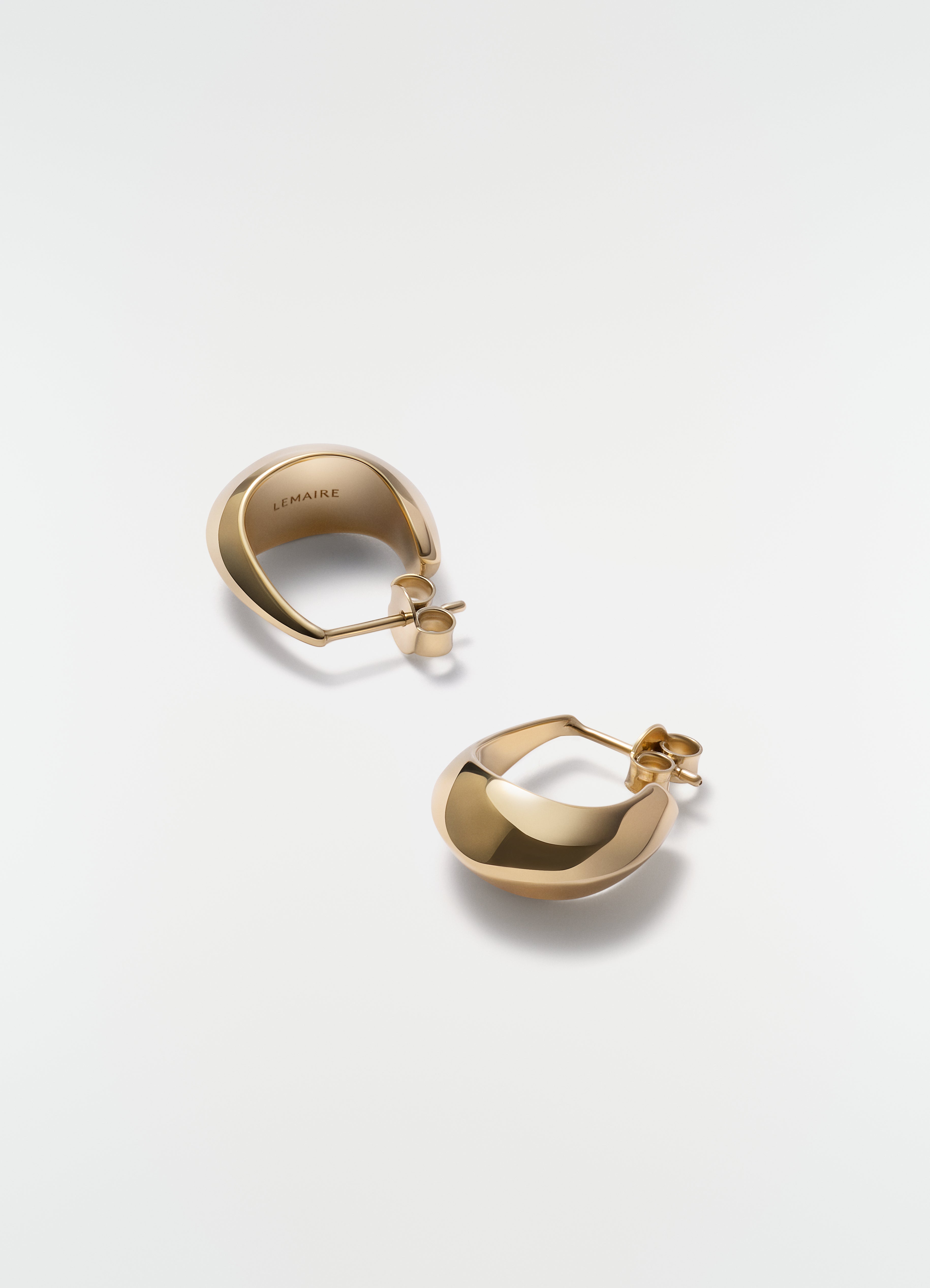 CURVED MINI DROP EARRINGS IN VERMEIL - Light Gold - Vermeil