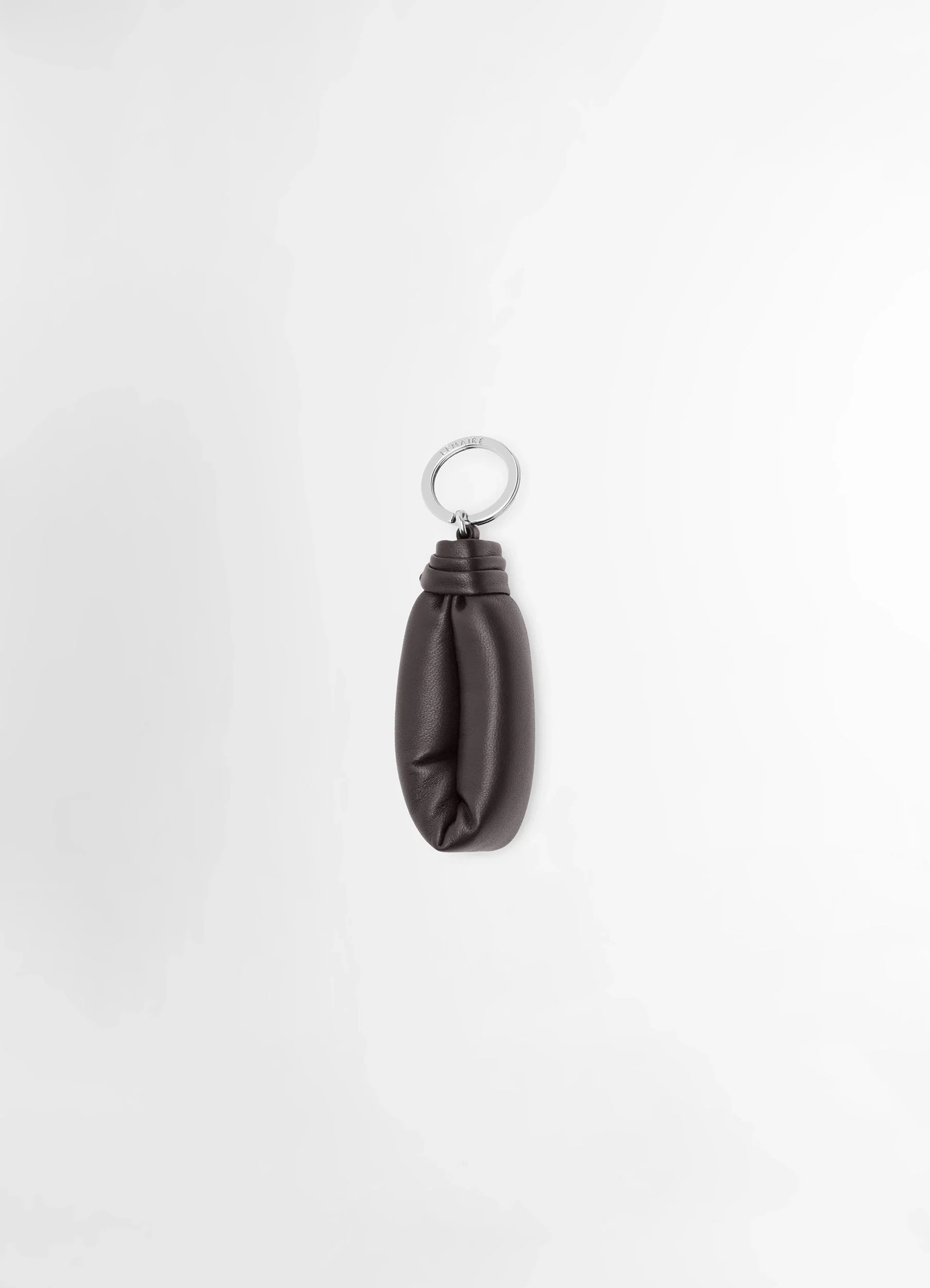 WADDED KEY HOLDER IN LEATHER - Dark Chocolate - Soft Nappa Leather WADDED KEY HOLDER IN LEATHER - Dark Chocolate - Soft Nappa Leather