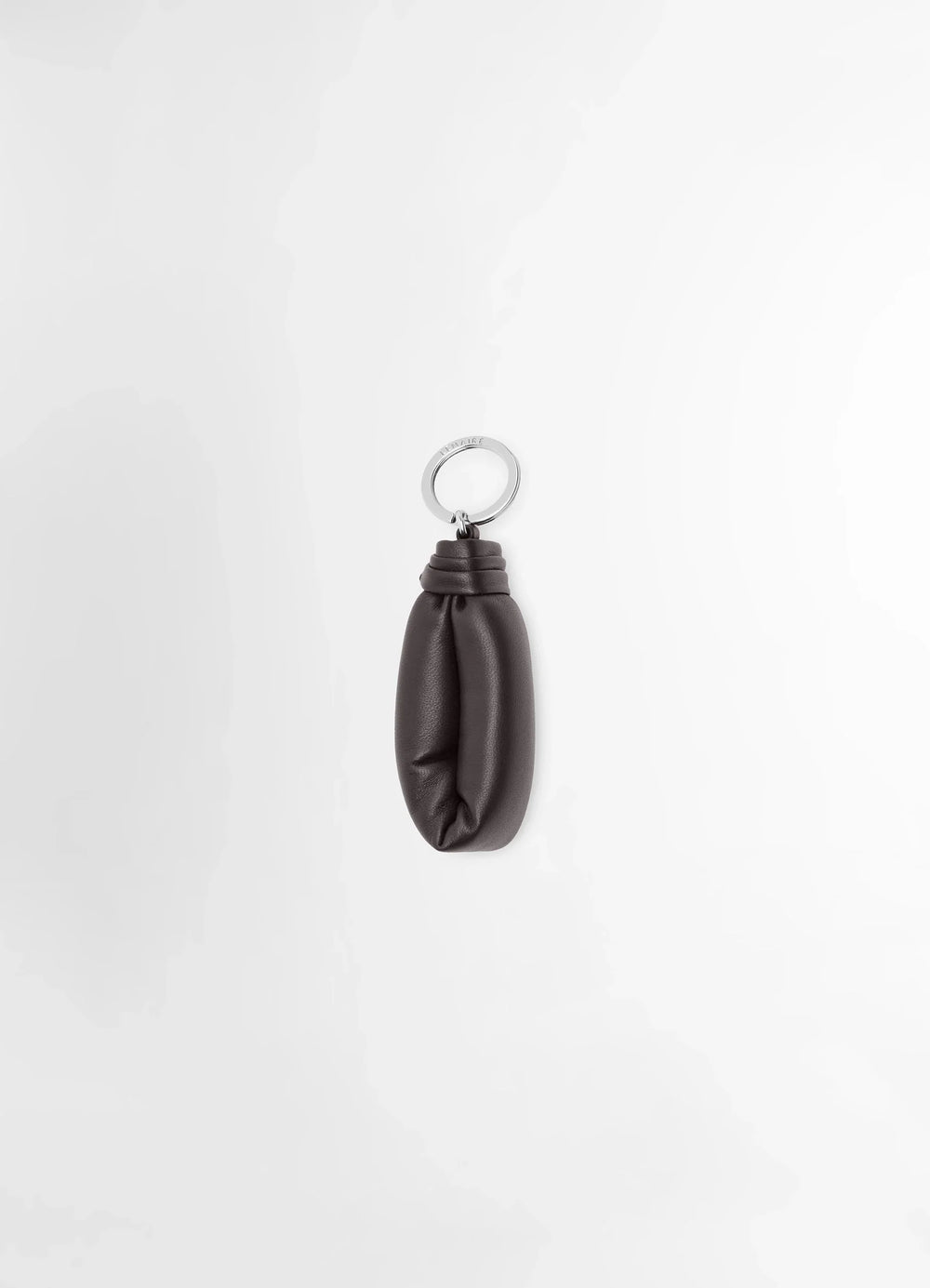 Wadded Key Holder in Soft Nappa Leather, product shot, Front view Wadded leather shape