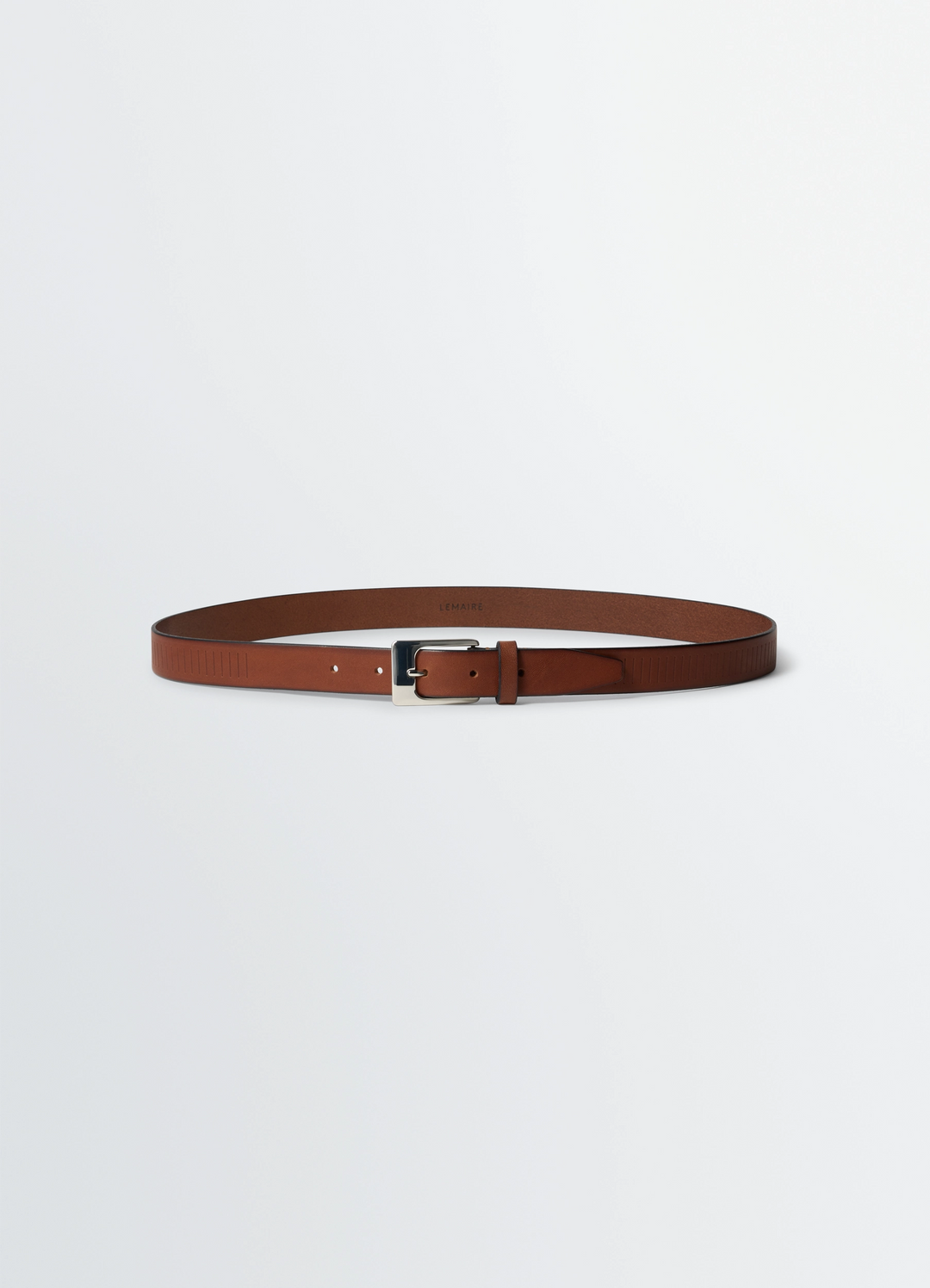 RAIL BELT 25 MM in leather, product shot, front view rail-embossed