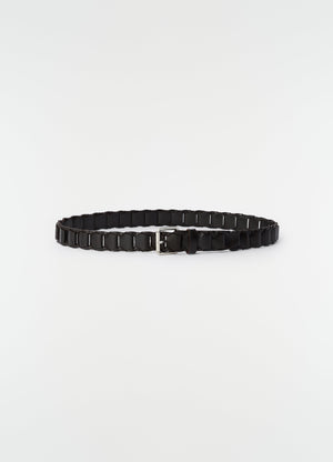 Link belt in vegetable-tanned leather
