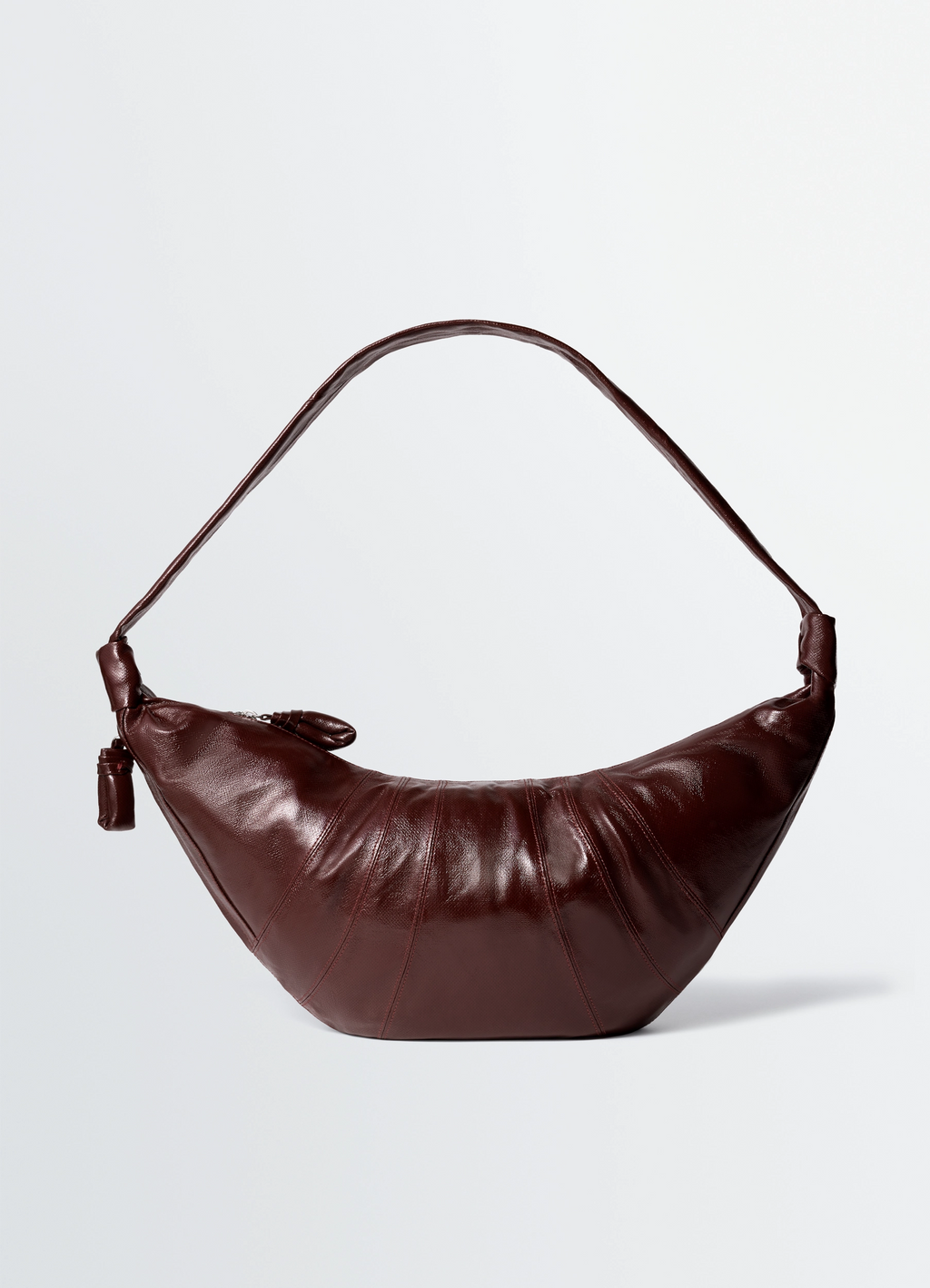 LARGE CROISSANT BAG IN COATED COTTON - Chocolate Fondant LARGE CROISSANT BAG IN COATED COTTON - Chocolate Fondant