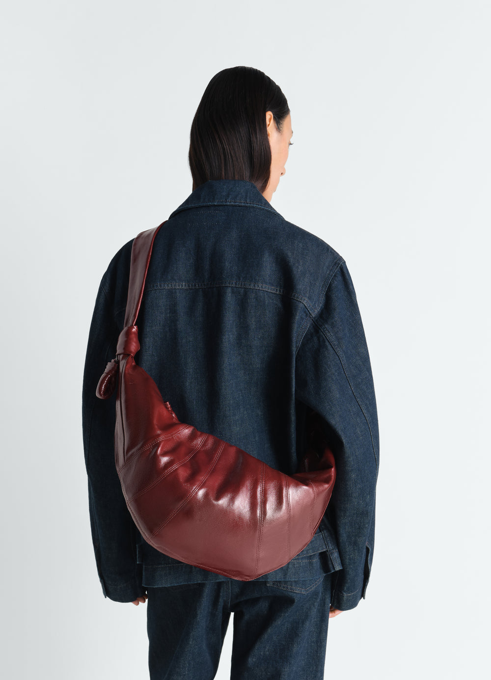 BORSA CROISSANT GRANDE IN COTONE RIVESTITO