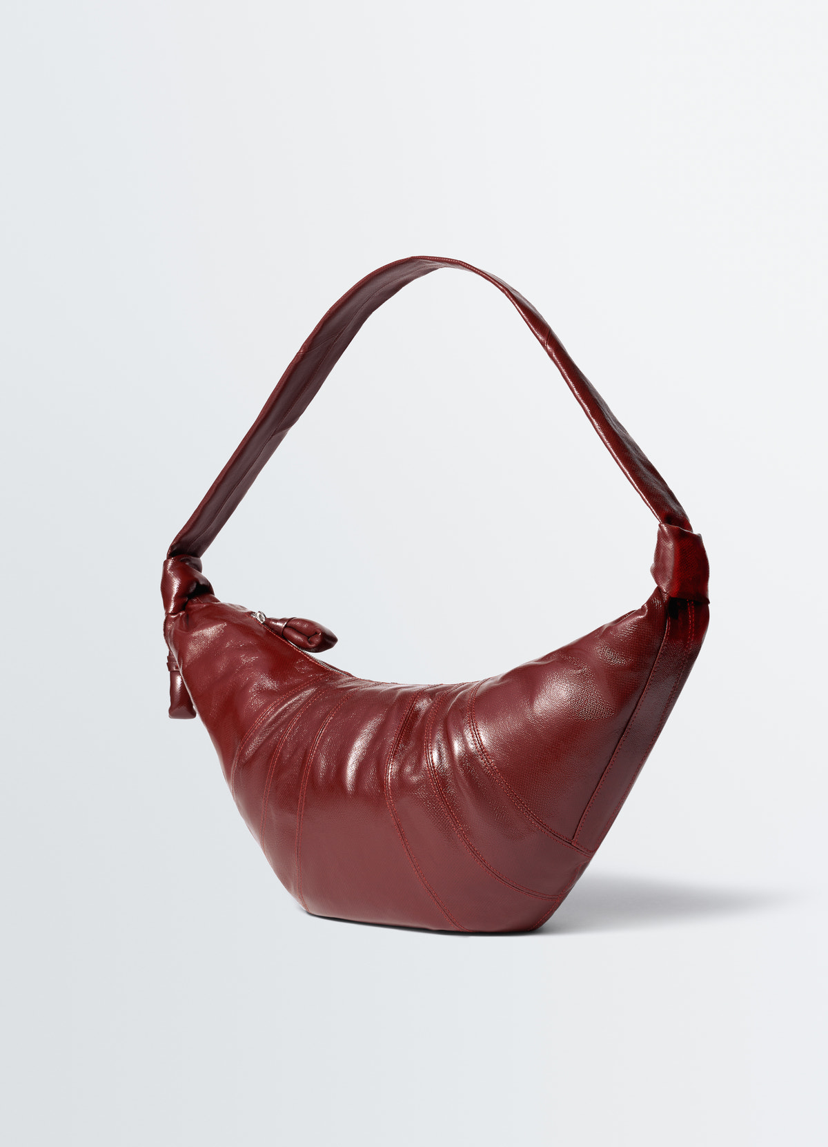 Large croissant bag in coated cotton