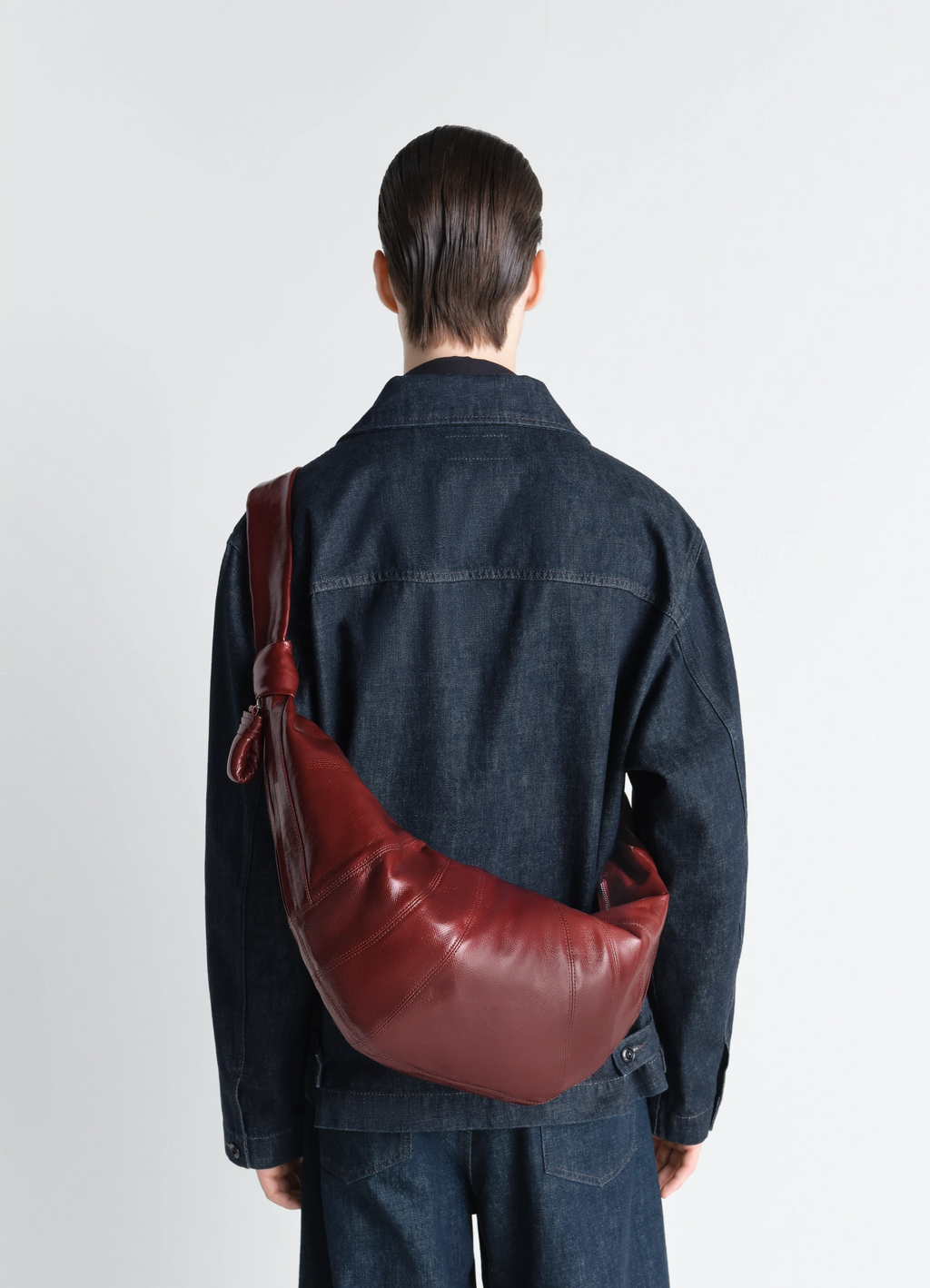 LARGE CROISSANT BAG IN COATED COTTON