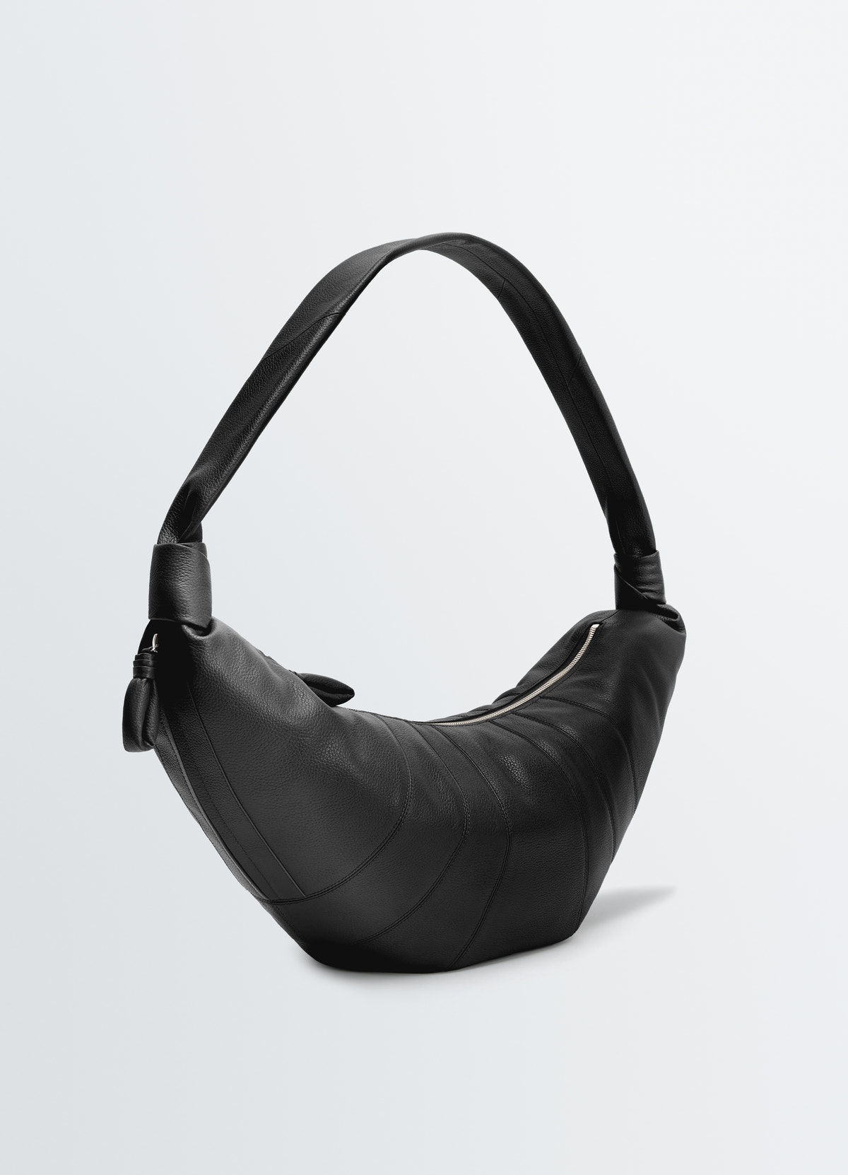 Large croissant bag in soft grained leather