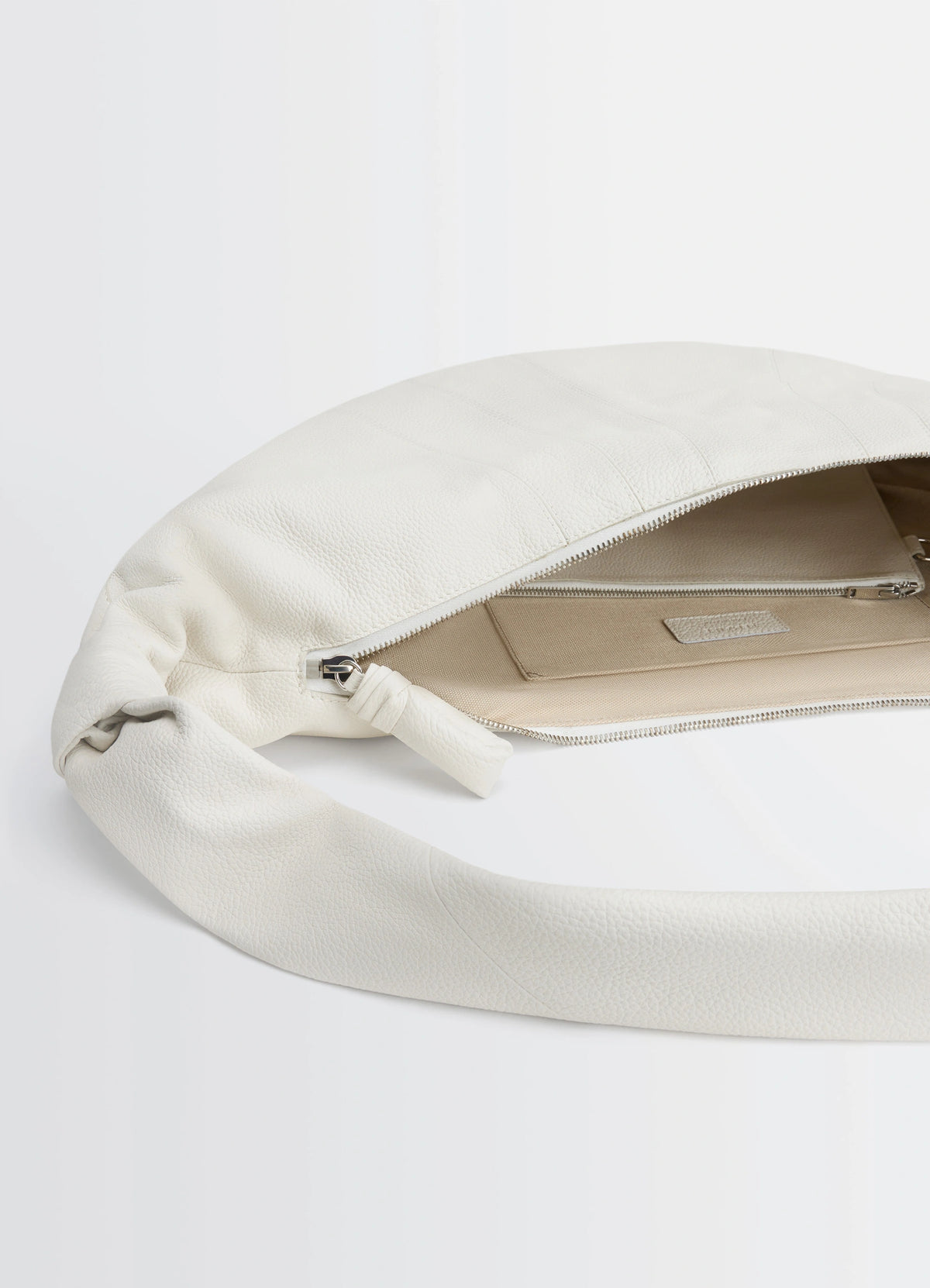 LARGE CROISSANT BAG - Chalk - Soft Grained Leather - Unisex | LEMAIRE