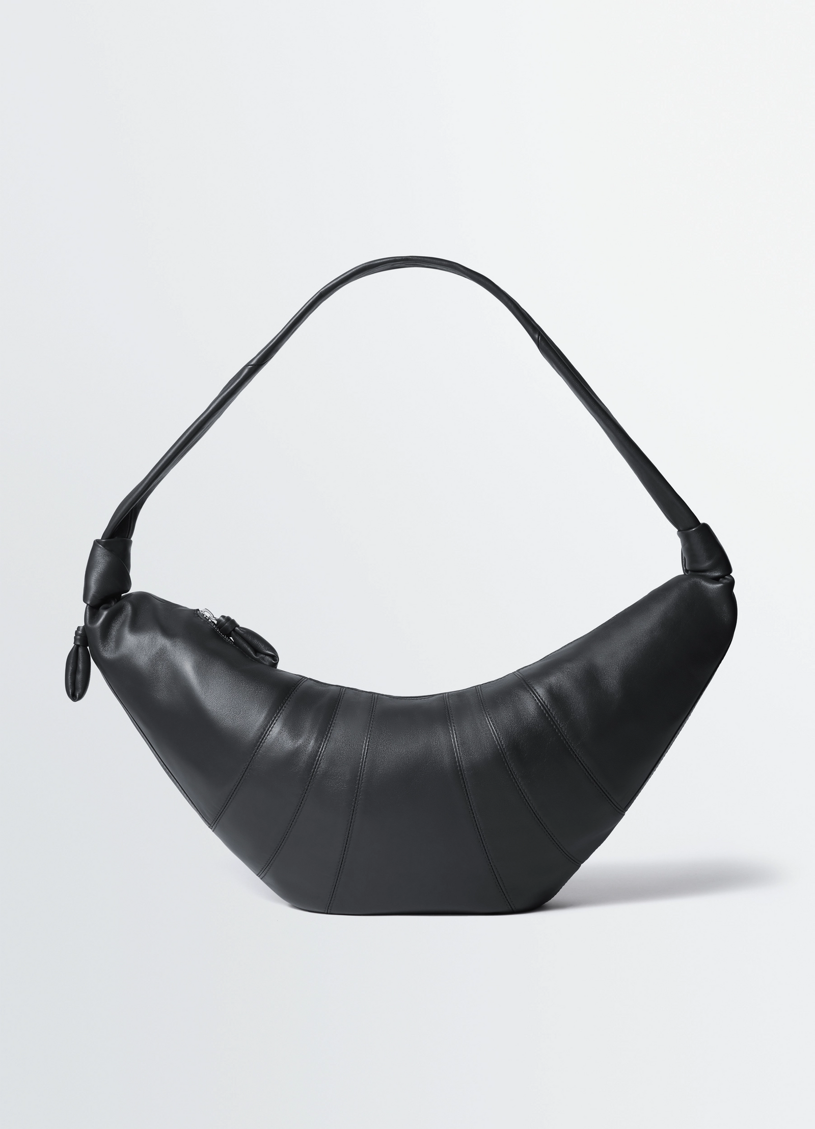 Large croissant bag in leather