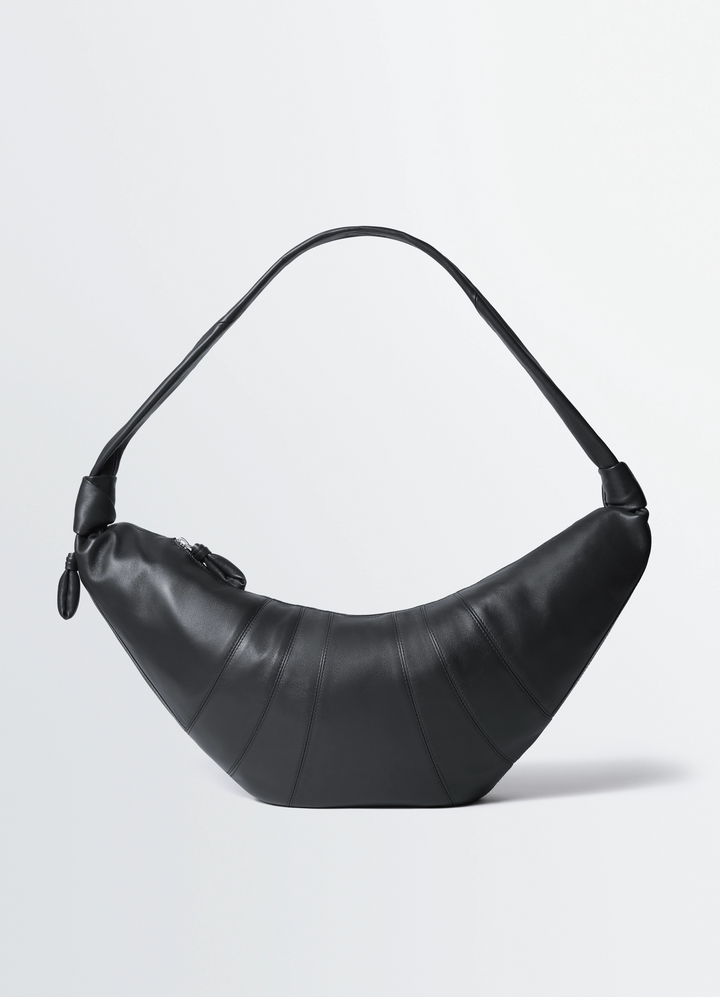 LARGE CROISSANT BAG IN LEATHER - Black - Soft Nappa Leather LARGE CROISSANT BAG IN LEATHER - Black - Soft Nappa Leather