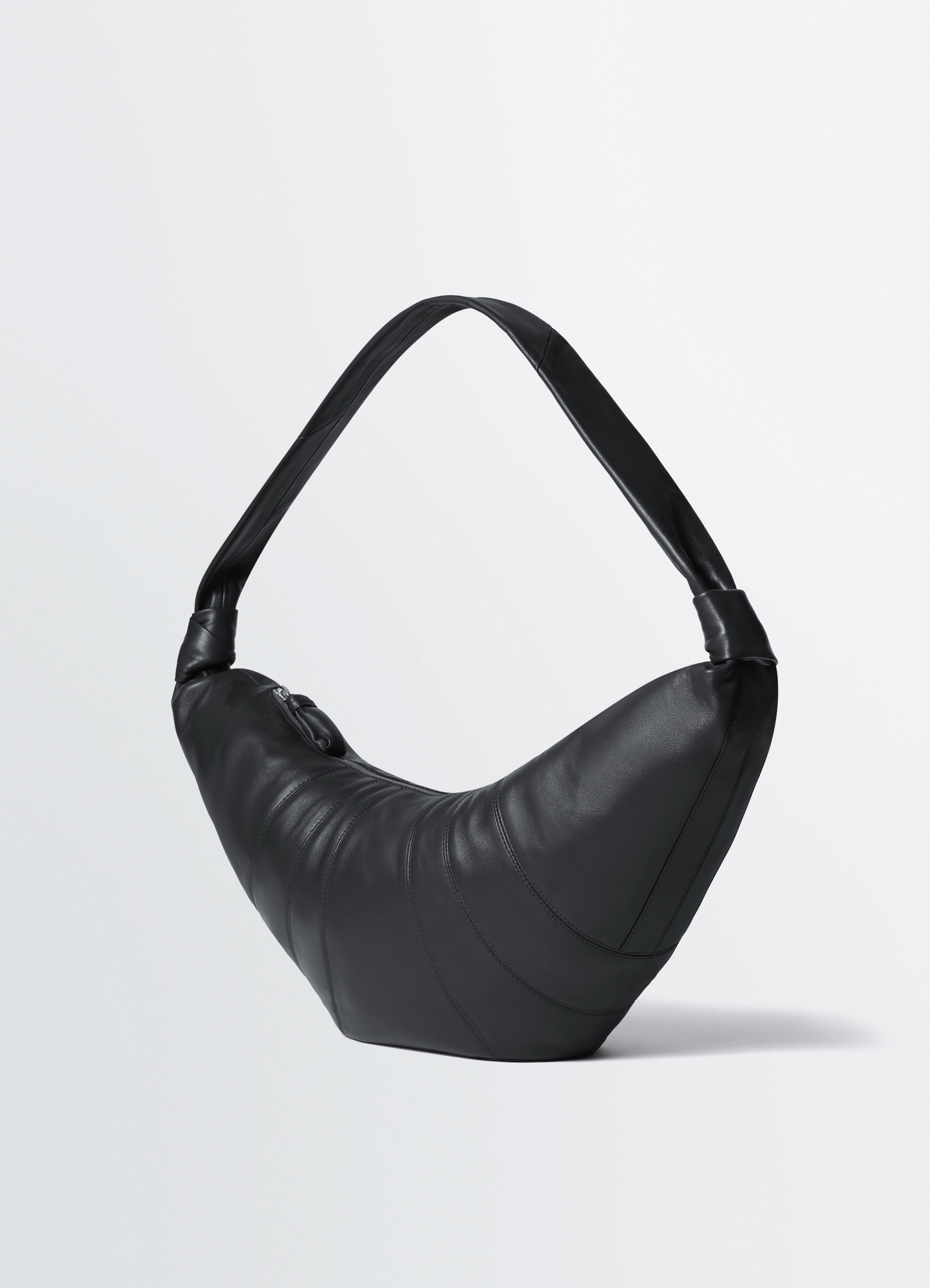 LARGE CROISSANT BAG IN LEATHER - Black - Soft Nappa Leather LARGE CROISSANT BAG IN LEATHER - Black - Soft Nappa Leather