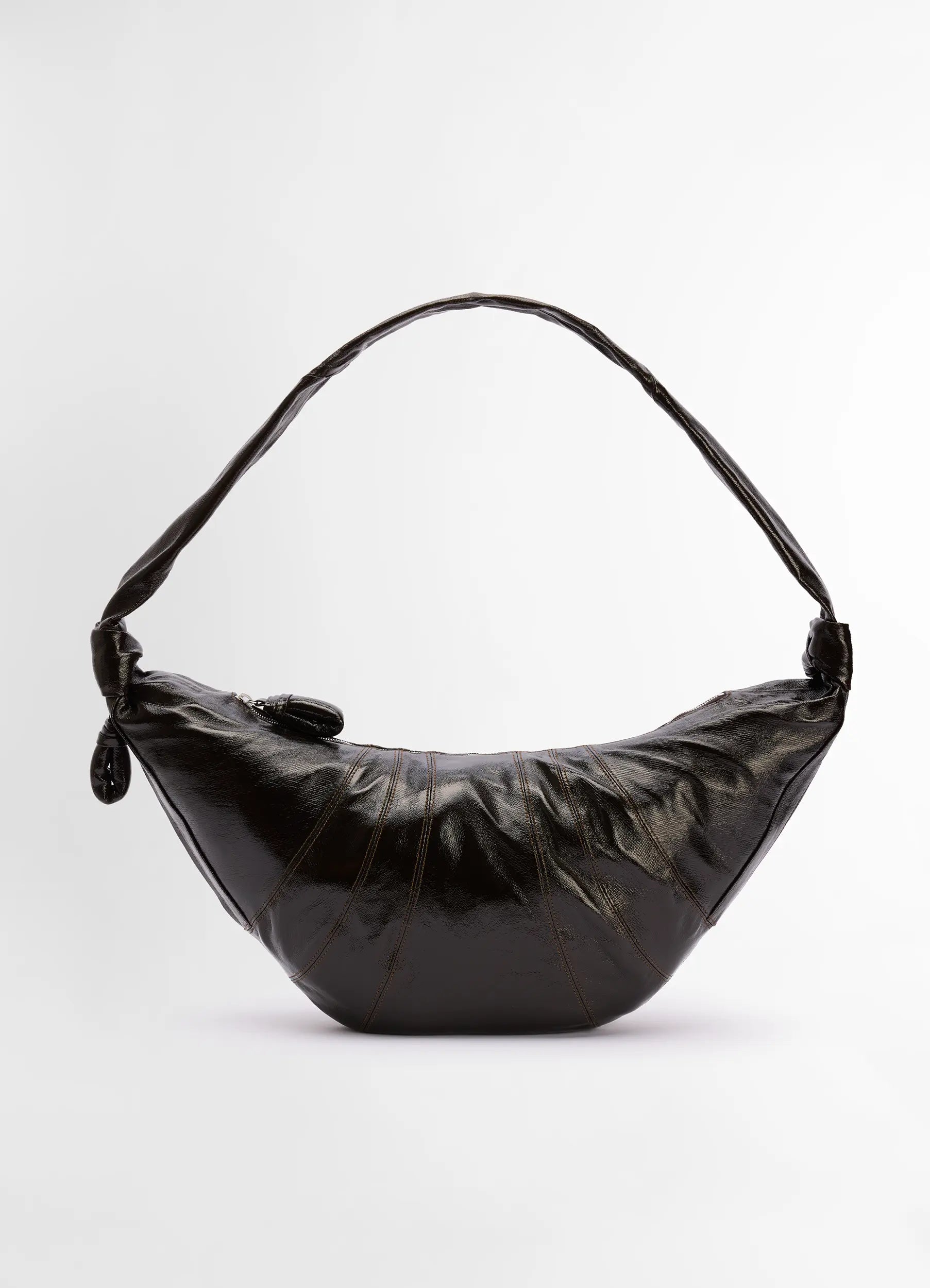LARGE CROISSANT BAG IN COATED COTTON - Truffle - Coated Cotton