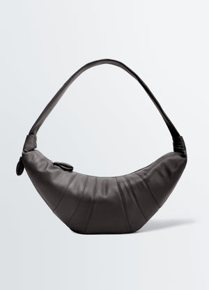 Large croissant bag in leather