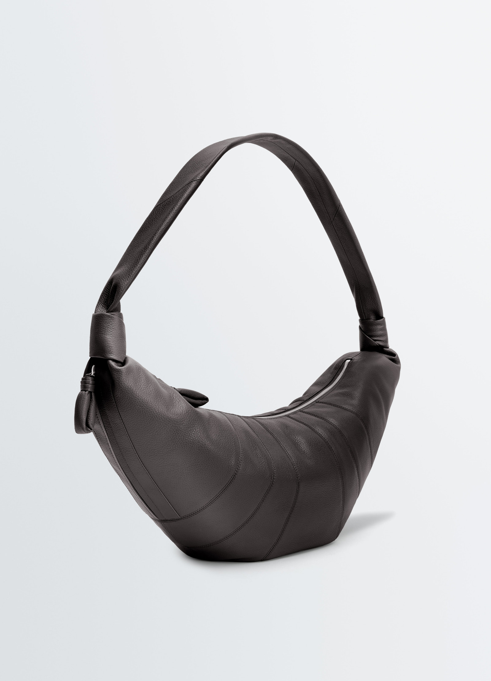 Large croissant bag in leather