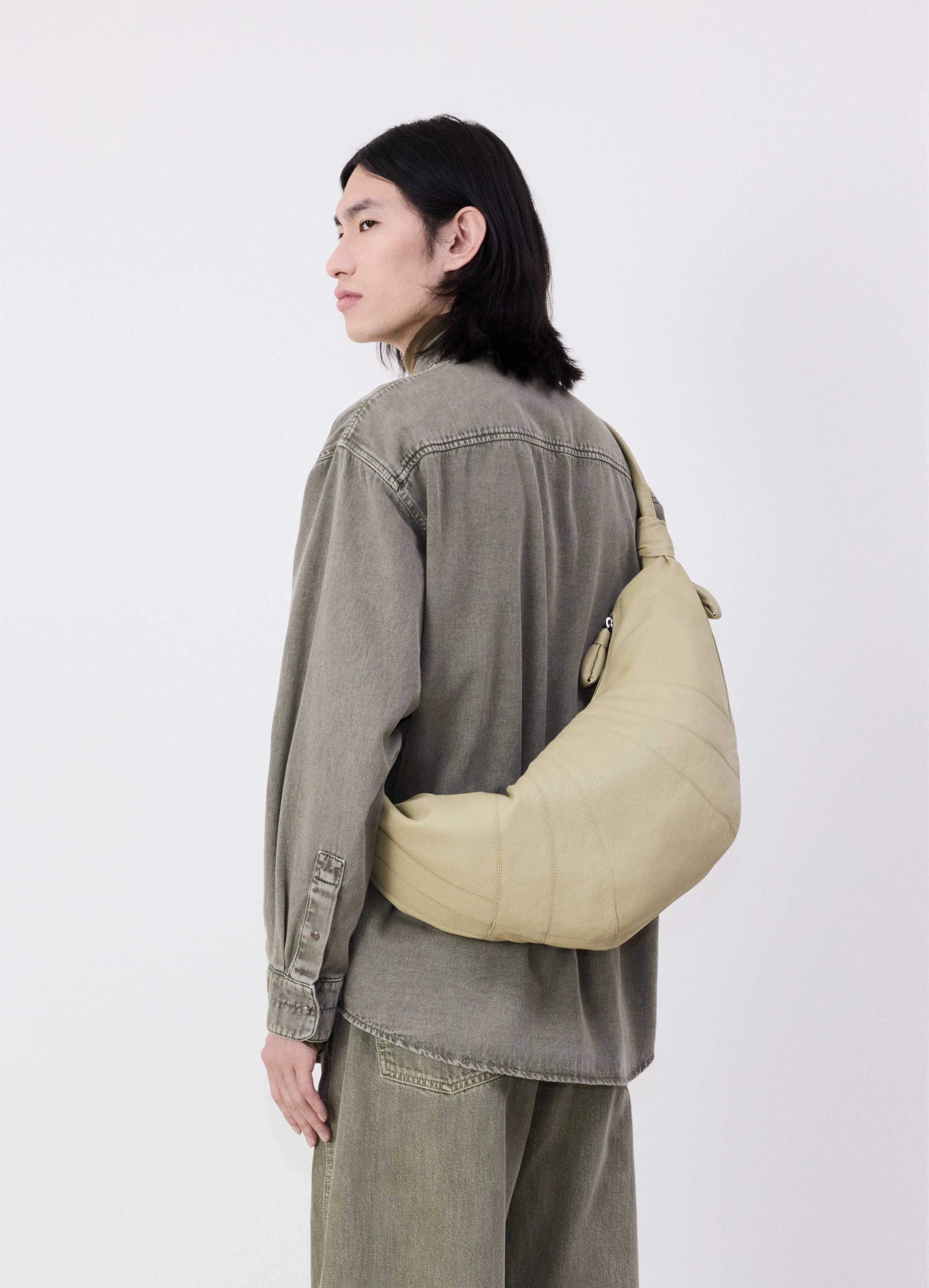 Dusty Sage Large Croissant Bag LEMAIRE