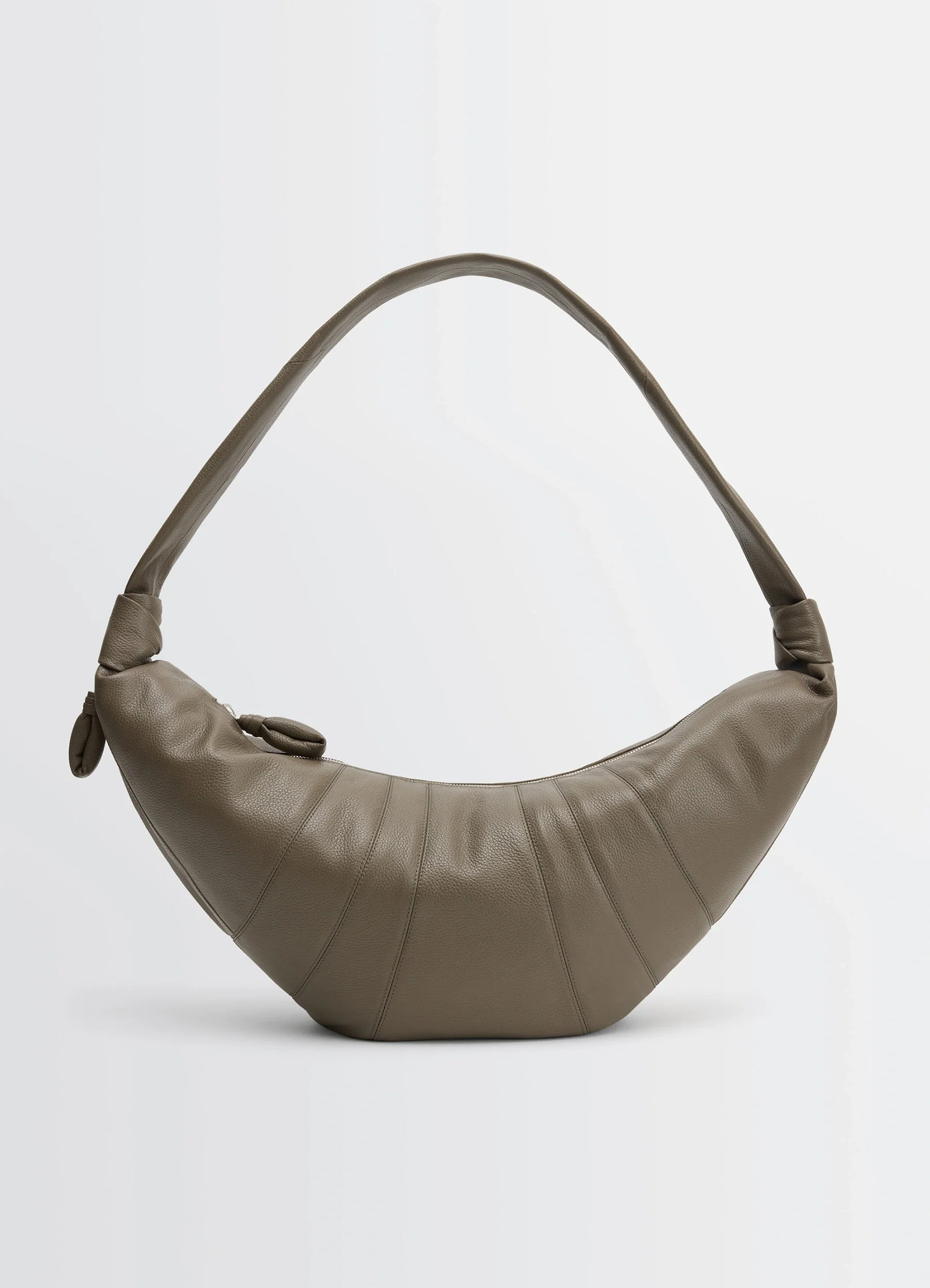 LARGE CROISSANT BAG IN LEATHER - Dark Khaki - Soft Grained Leather LARGE CROISSANT BAG IN LEATHER - Dark Khaki - Soft Grained Leather