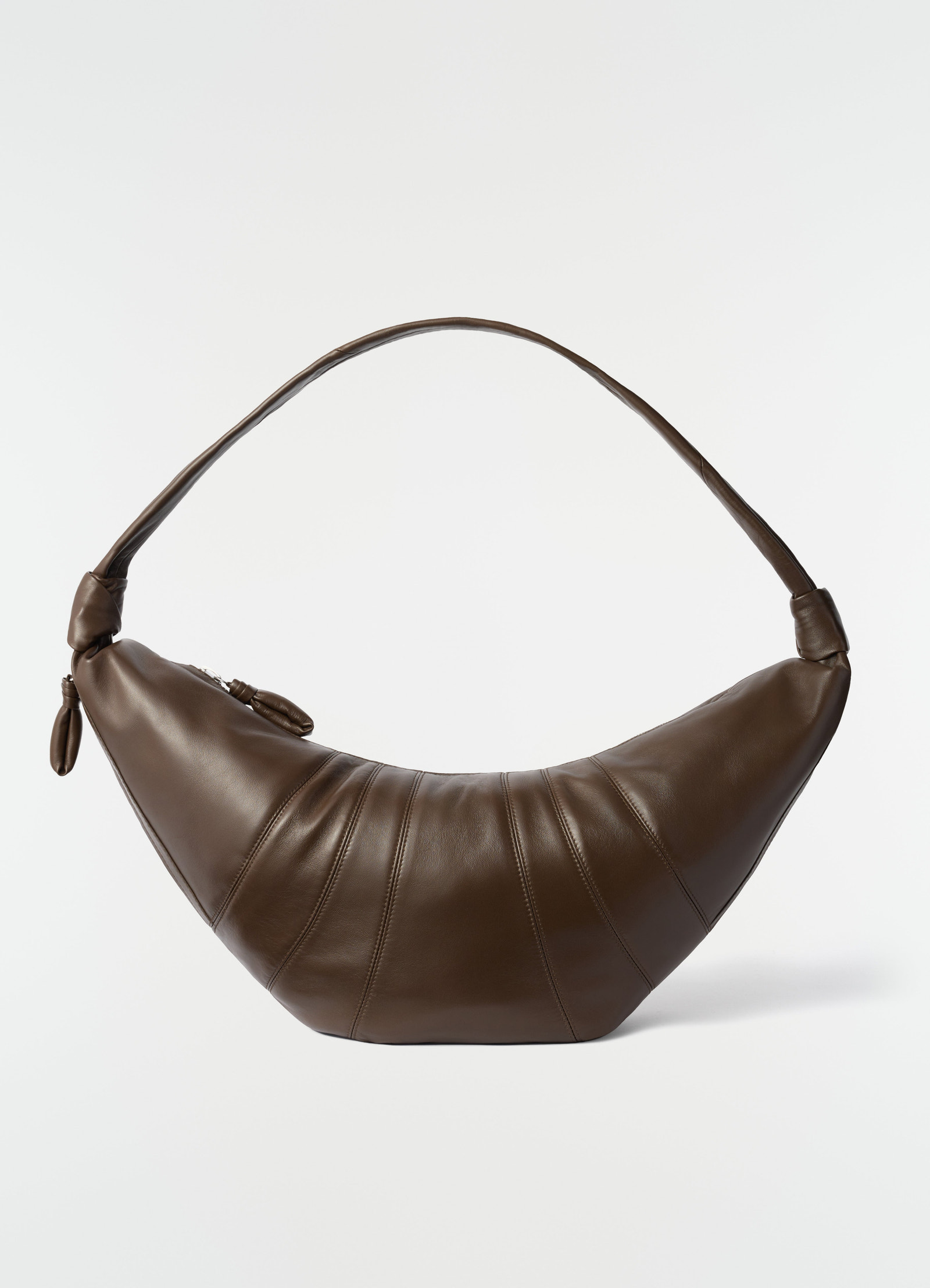 Large croissant bag in leather