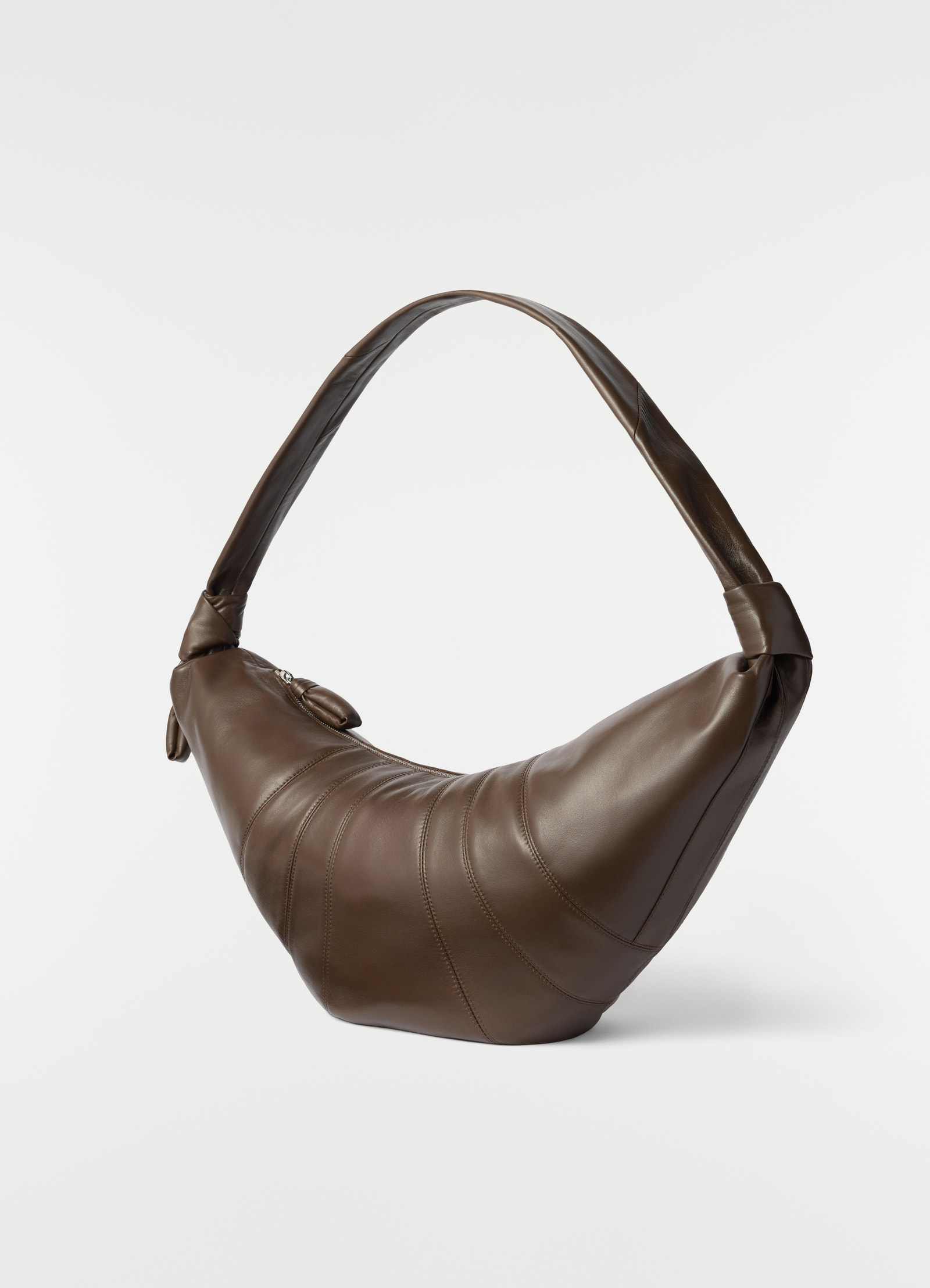 Large croissant bag in leather