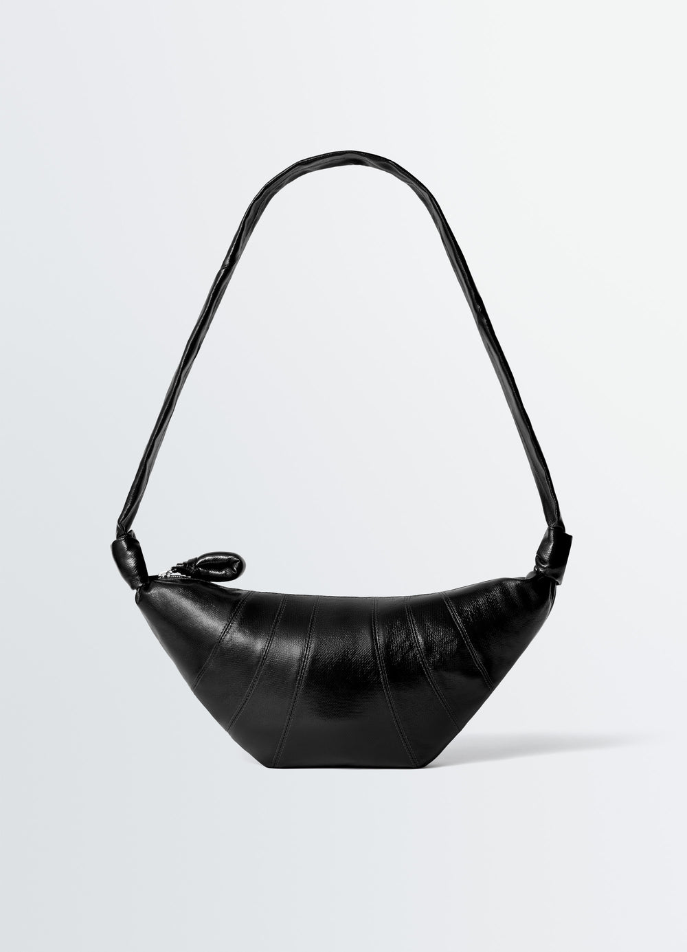 Medium Croissant Bag in Coated Cotton, product shot, Front view Supple curve design