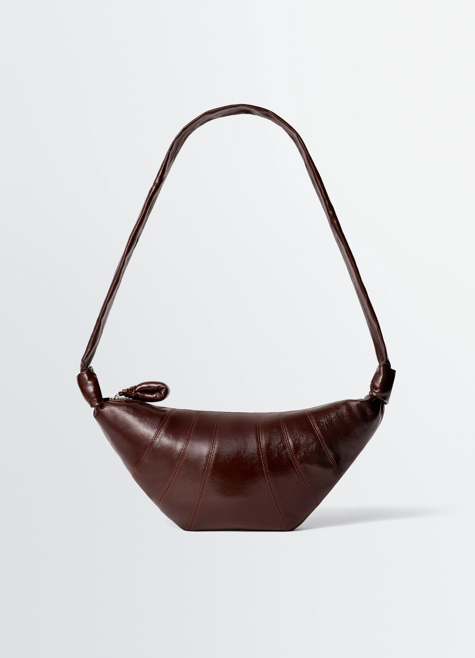 MEDIUM CROISSANT BAG IN COATED COTTON - Chocolate Fondant - Coated MEDIUM CROISSANT BAG IN COATED COTTON - Chocolate Fondant - Coated
