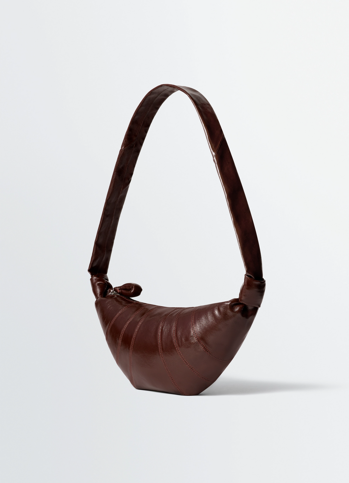 MEDIUM CROISSANT BAG IN COATED COTTON - Chocolate Fondant - Coated