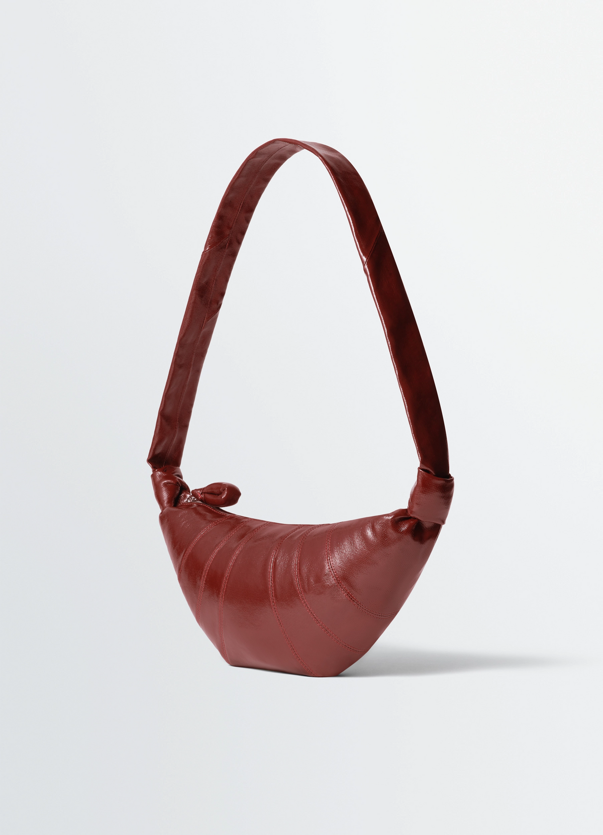 MEDIUM CROISSANT BAG IN COATED COTTON - Brick Red - Coated Cotton MEDIUM CROISSANT BAG IN COATED COTTON - Brick Red - Coated Cotton